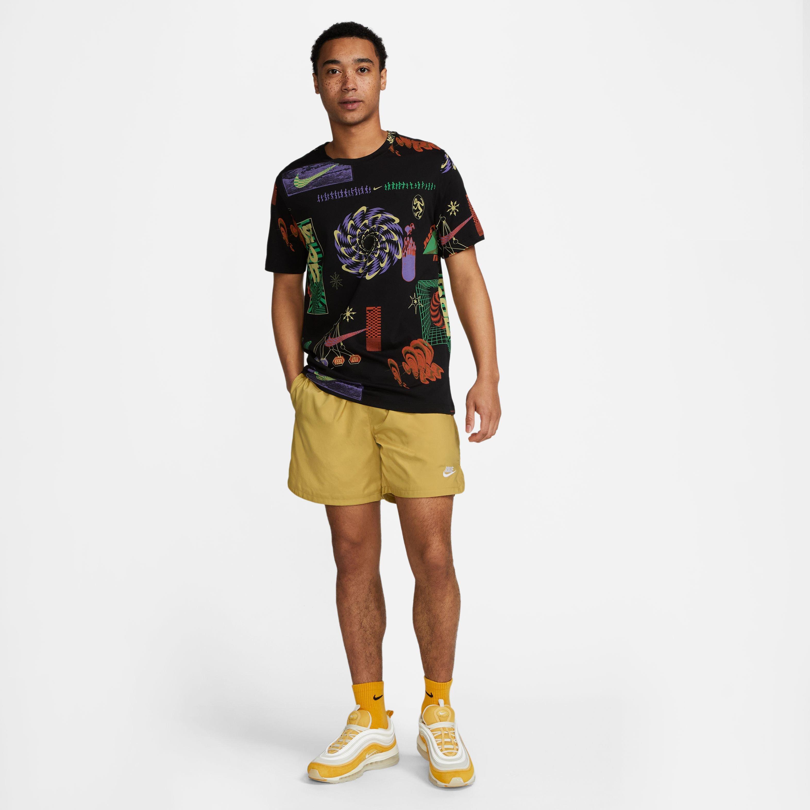 Nike Men's Sportswear Festival All Over Print Tee-Black - BLACK Thumbnail View 4