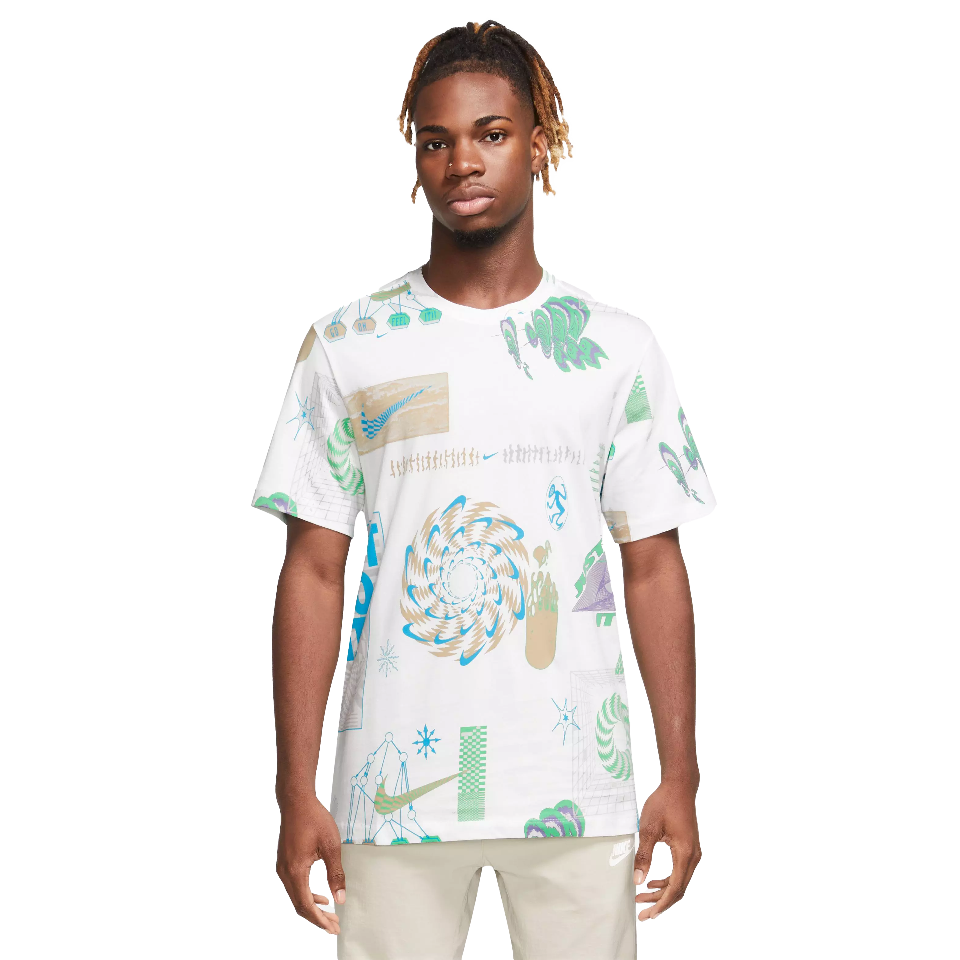 Nike Men's Sportswear Festival All Over Print Tee-White - WHITE