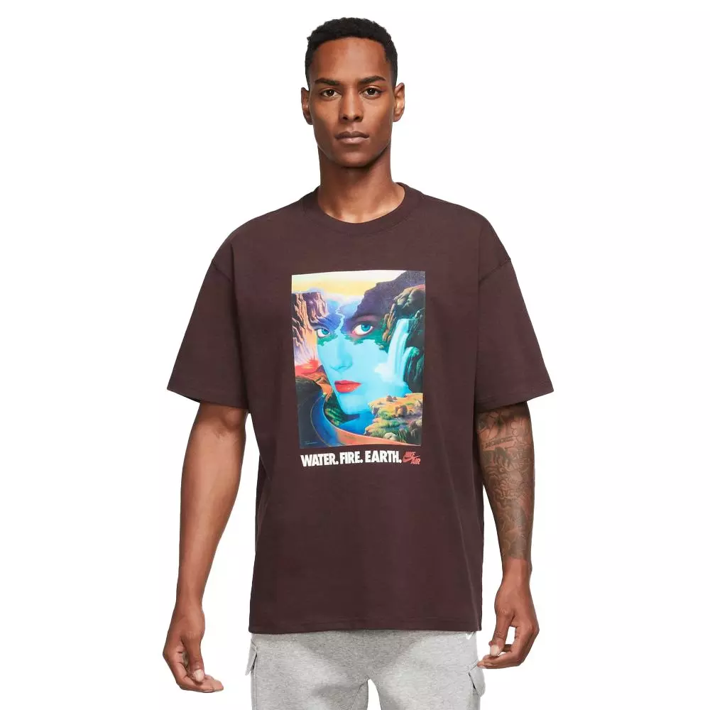 Nike Men's Sportswear M90 Bring It Out Graphics Tee - Earth Brown - BROWN