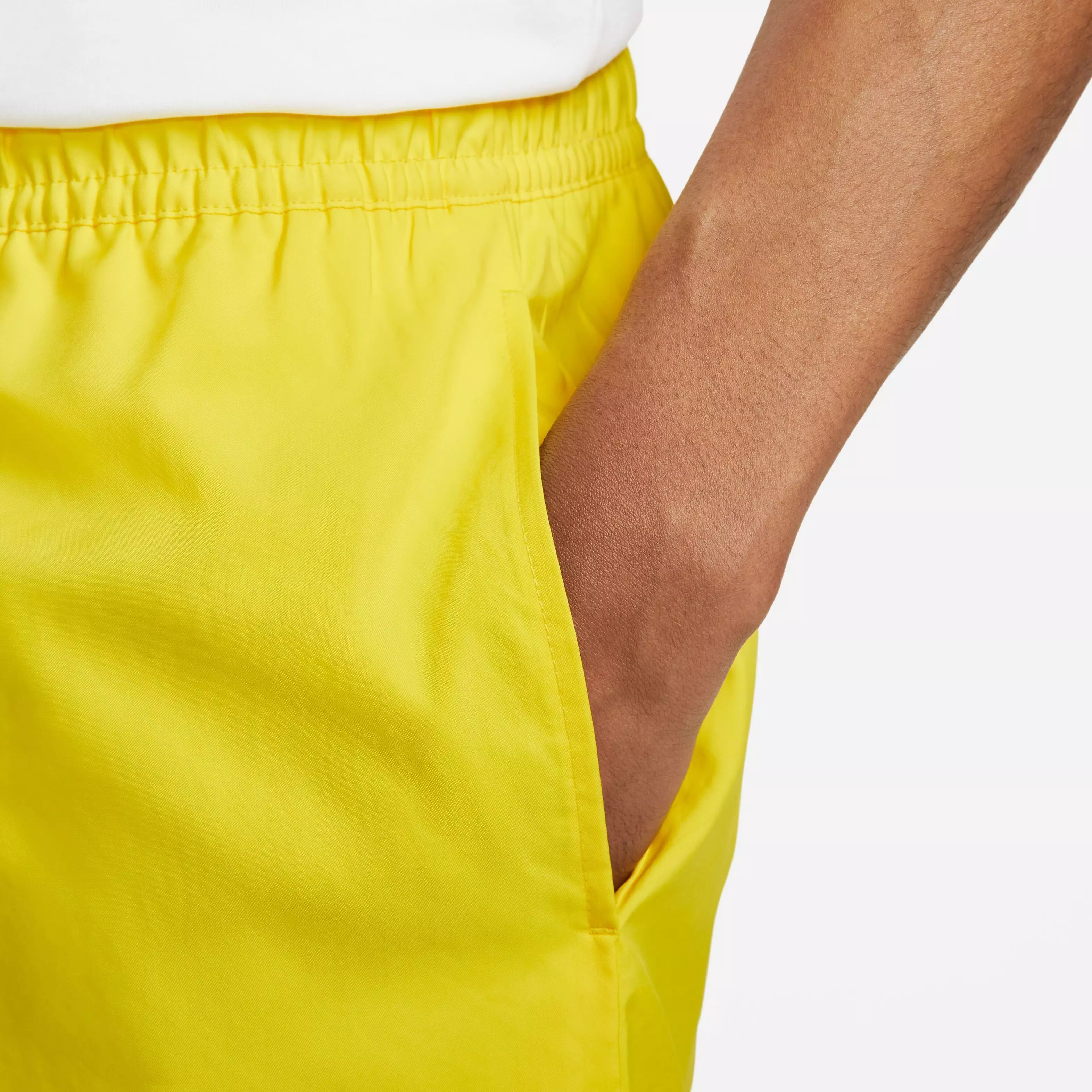 Nike Men's Sportswear Sport Essentials Woven Lined Flow Shorts-Yellow - YELLOW