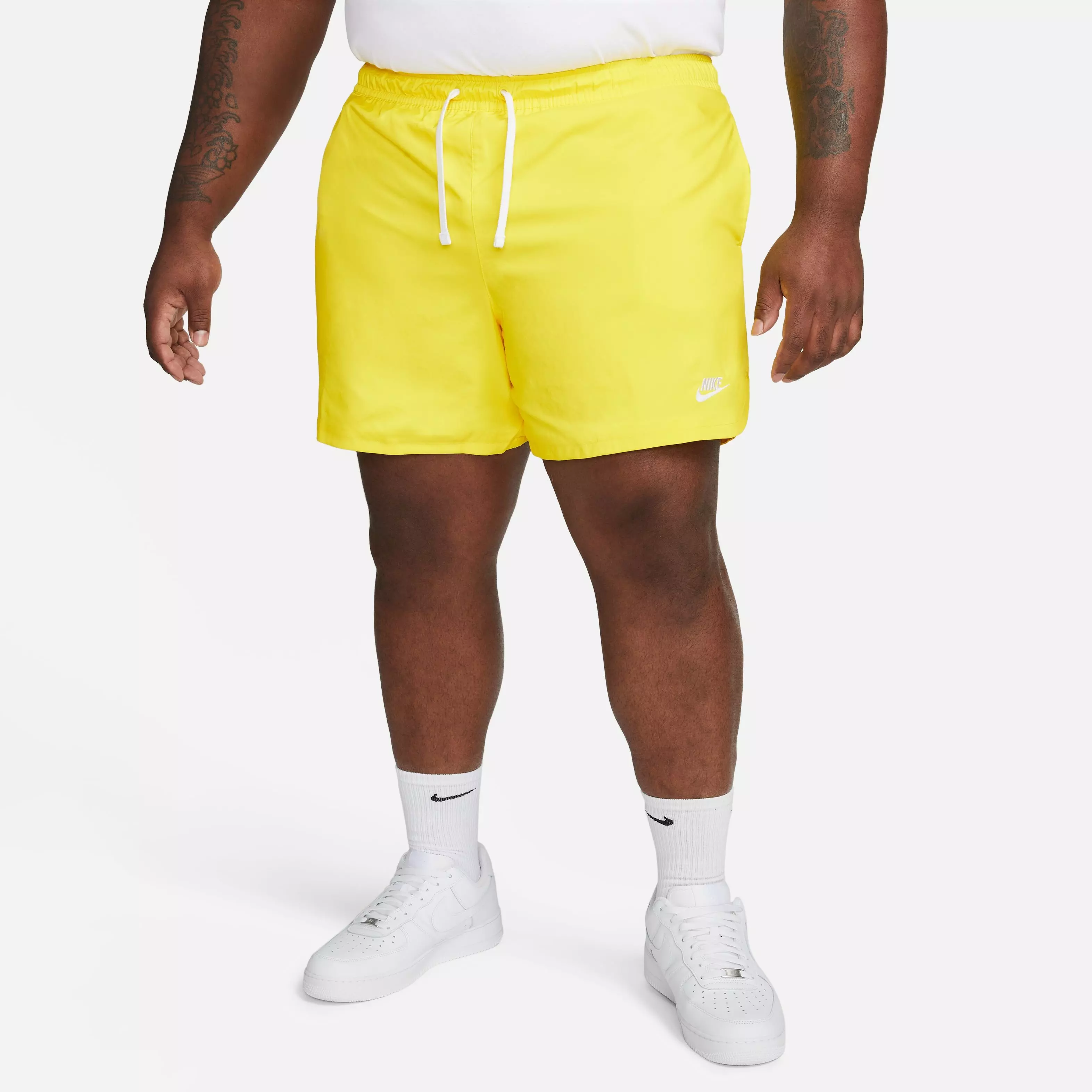 Nike Men's Sportswear Sport Essentials Woven Lined Flow Shorts-Yellow - YELLOW
