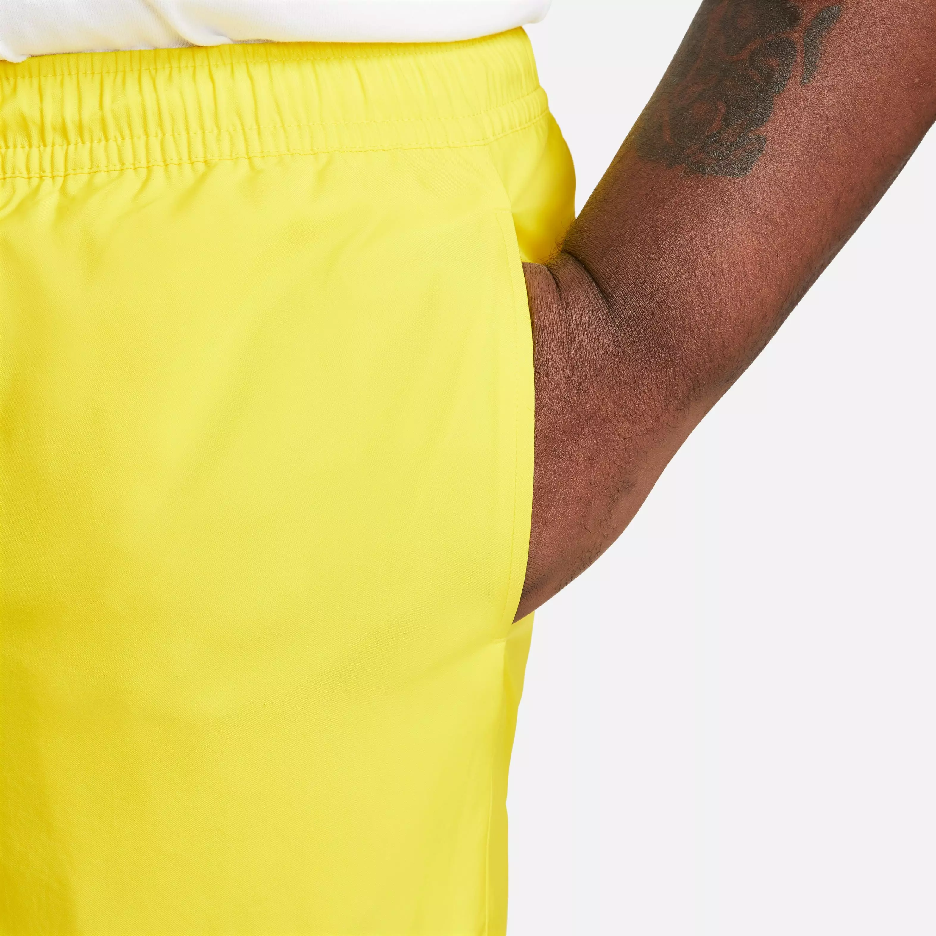 Nike Men's Sportswear Sport Essentials Woven Lined Flow Shorts-Yellow - YELLOW