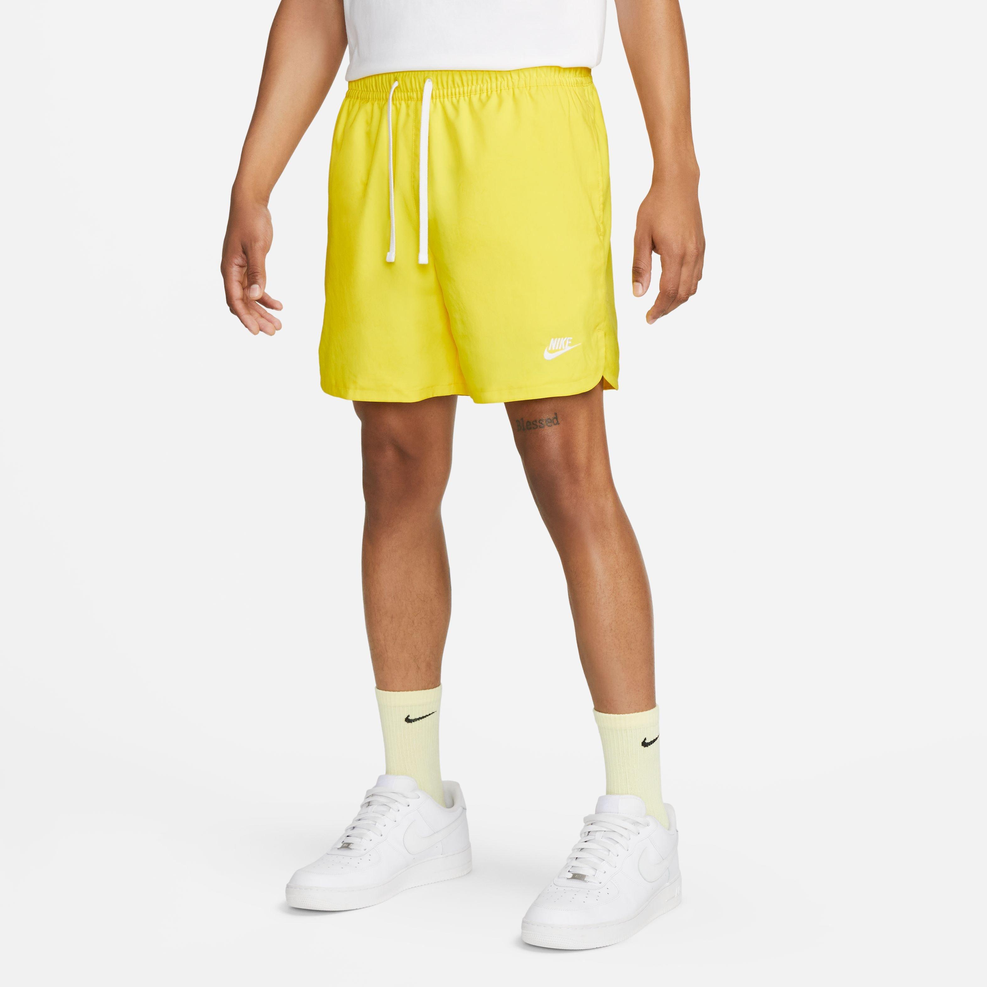 Nike Men's Sportswear Sport Essentials Woven Lined Flow Shorts-Yellow - YELLOW Thumbnail View 4