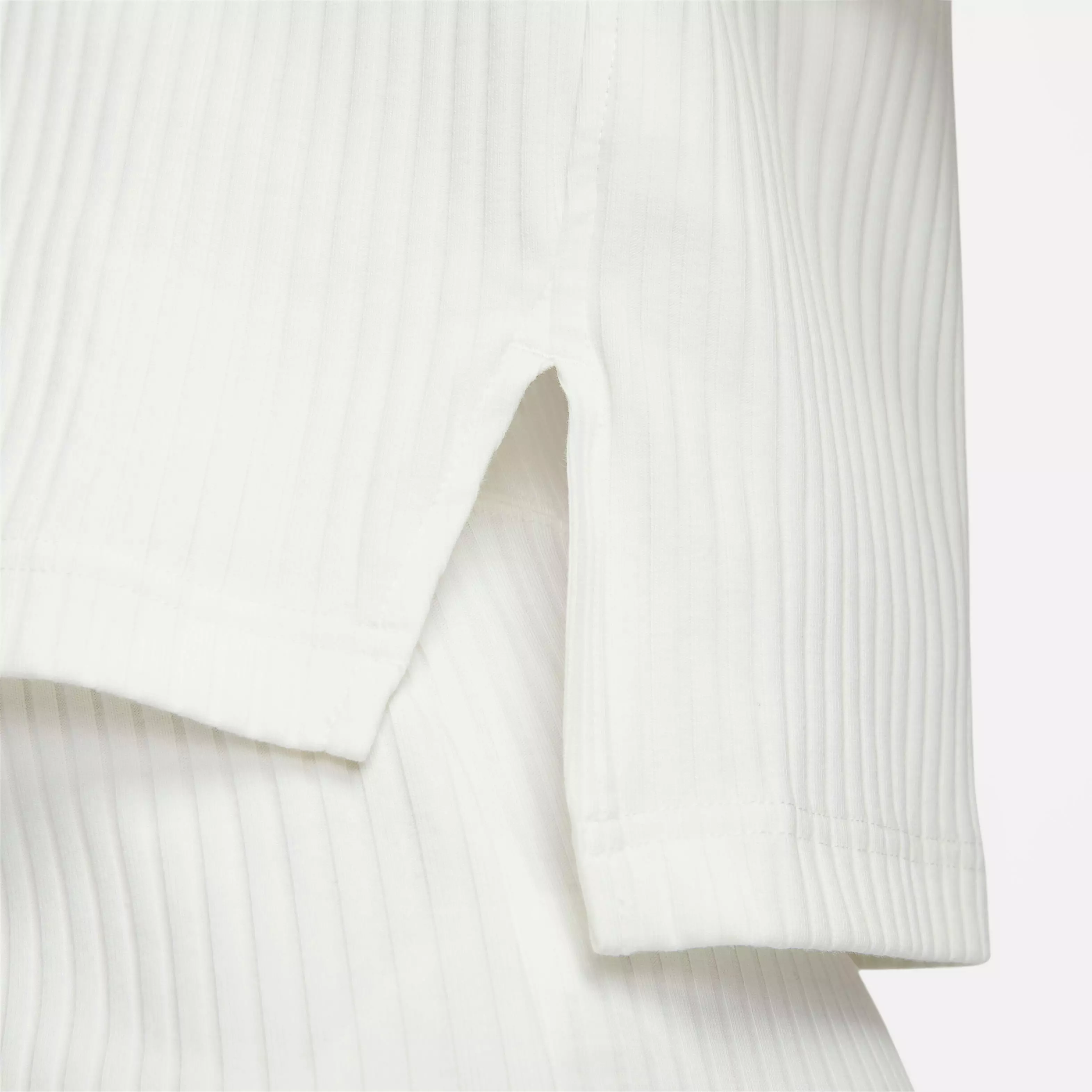 Nike Women's Sportswear Ribbed Jersey Short-Sleeve Top-Ivory - IVORY