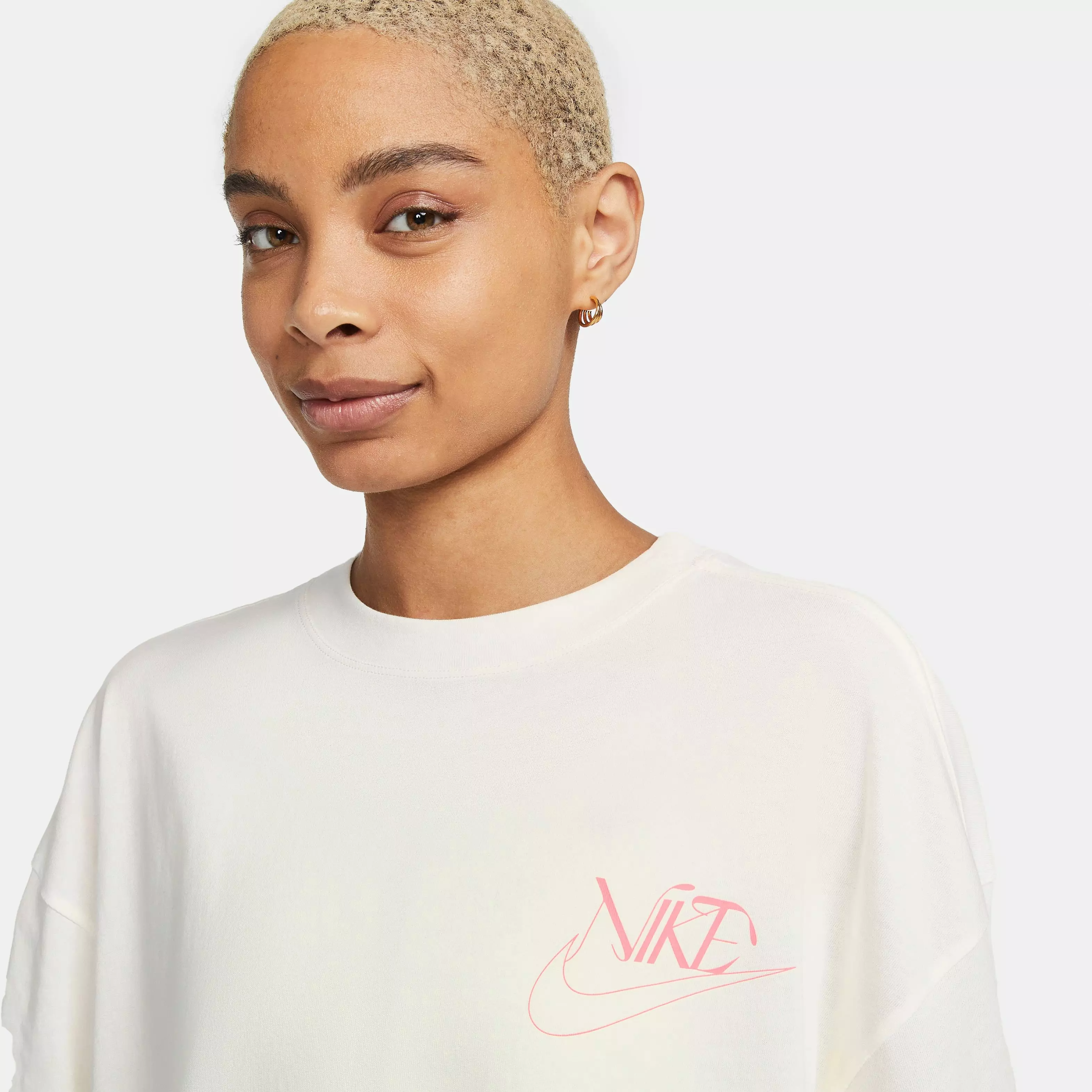 Nike Women's Sportswear Over-Oversized Tee-Ivory - IVORY