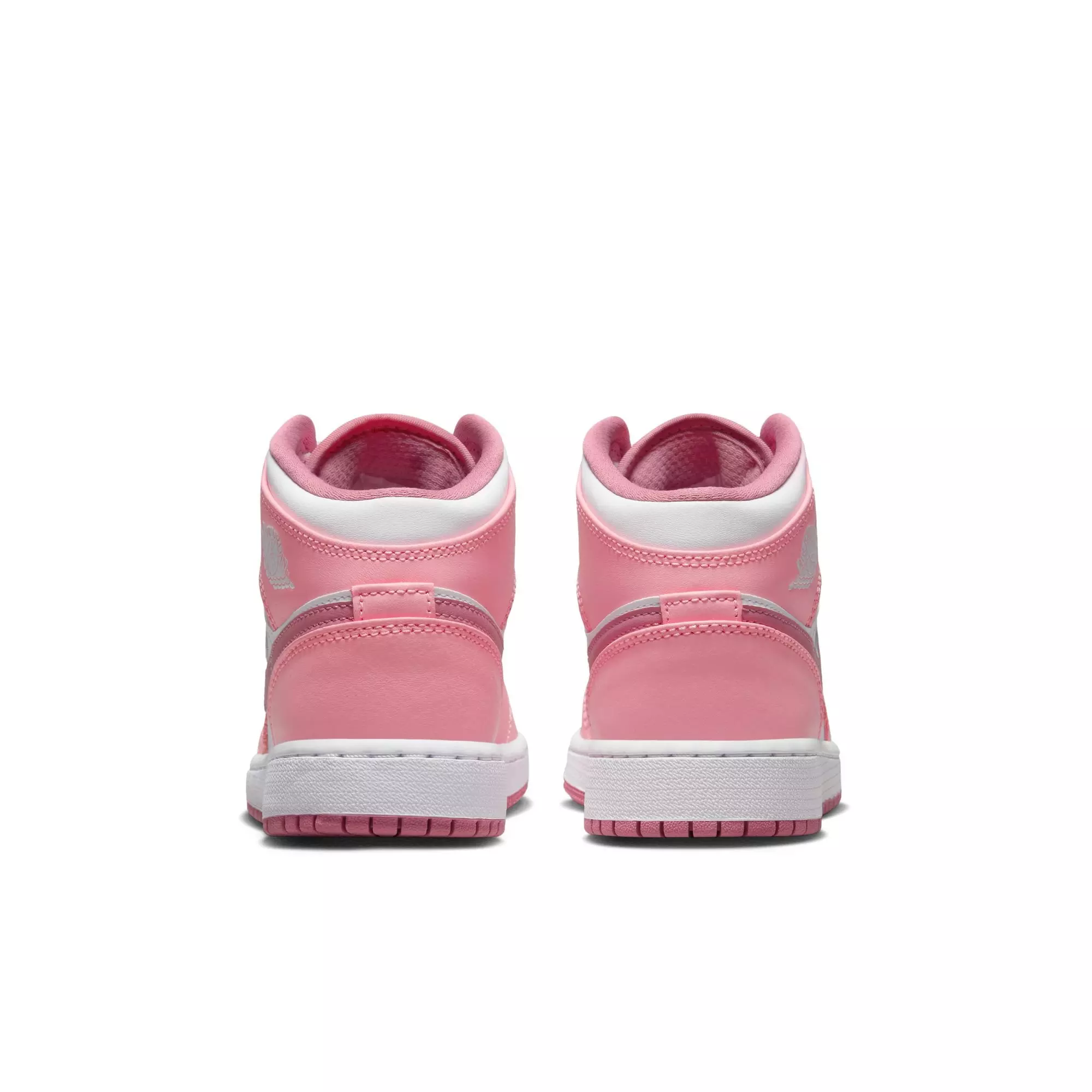 Jordan 1 Mid "Coral Chalk/Desert Berry/White" Grade School Girls' Shoe - PINK/WHITE
