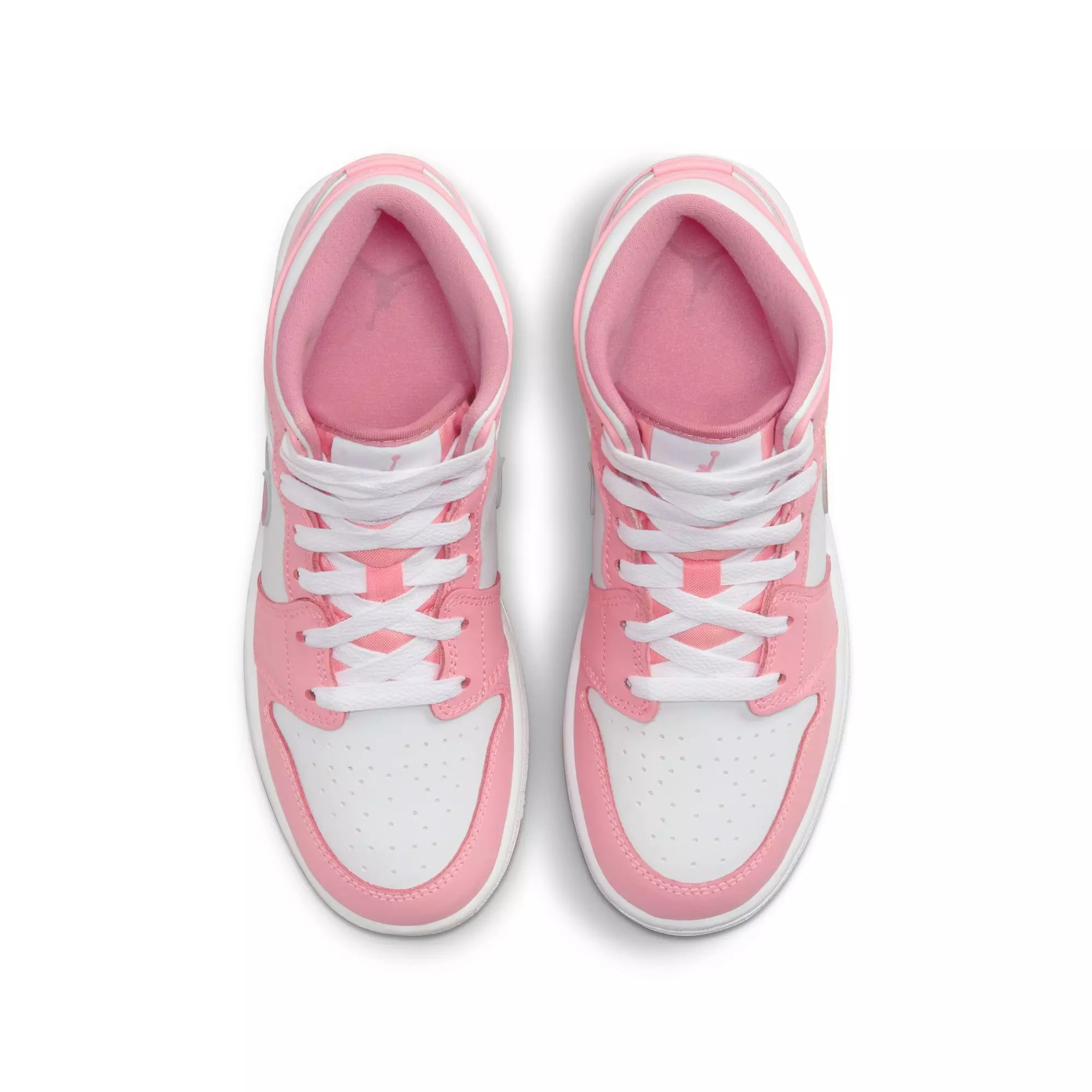Jordan 1 Mid "Coral Chalk/Desert Berry/White" Grade School Girls' Shoe - PINK/WHITE