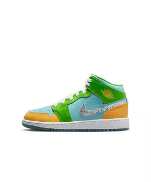 Air Jordan 1 SE (GS) Big Kids' Shoes Citron Pulse-White-Action Green