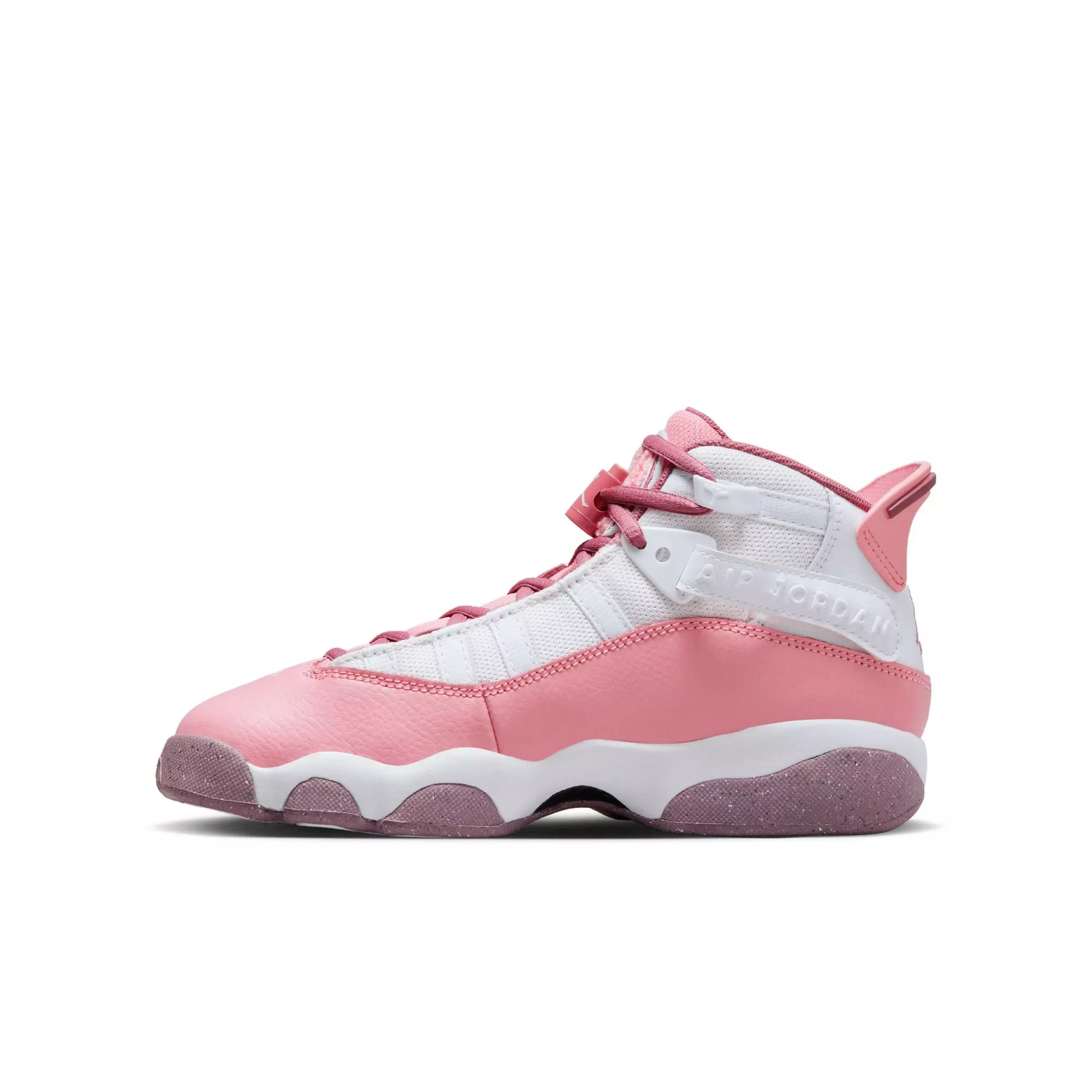 Jordan 6 Rings "Coral Chalk/Desert Berry/White" Grade School Girls' Shoe - PINK/WHITE