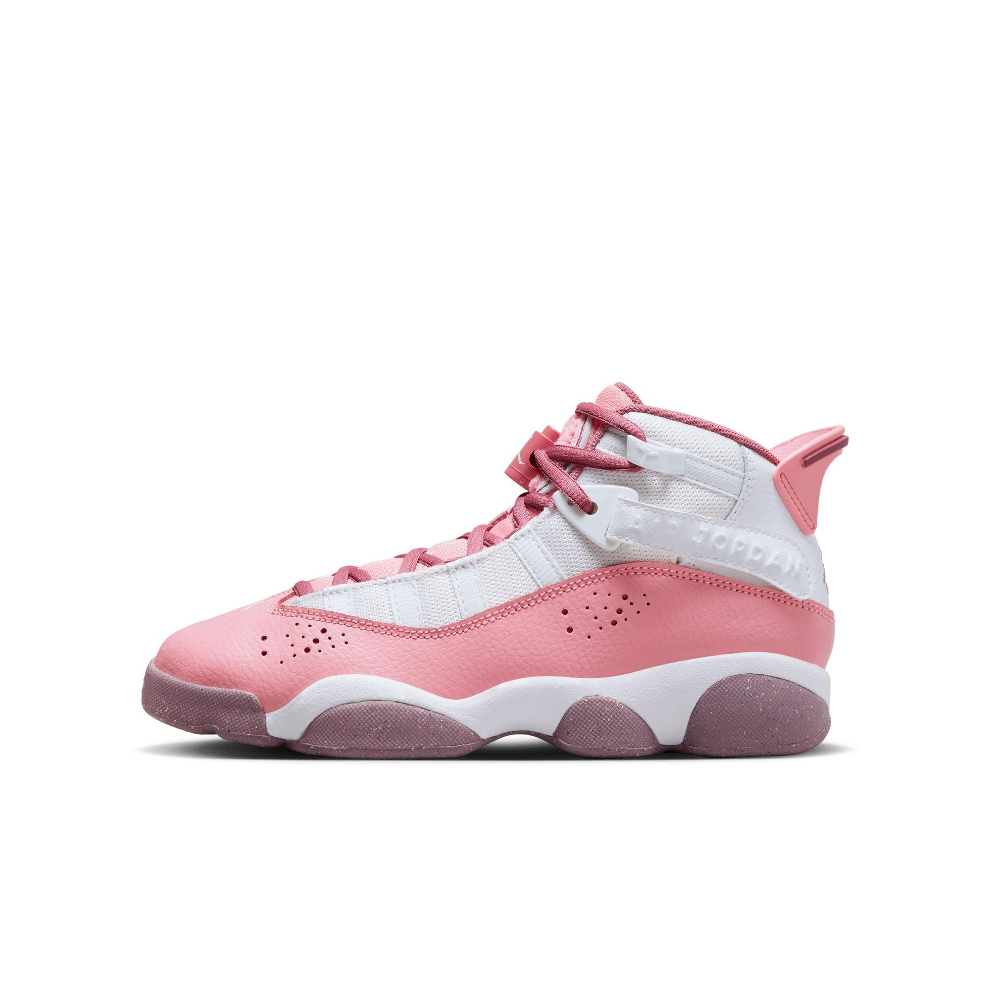 Jordan 6 Rings Grade School Girls' "Coral Chalk/Desert Berry/White" Shoe