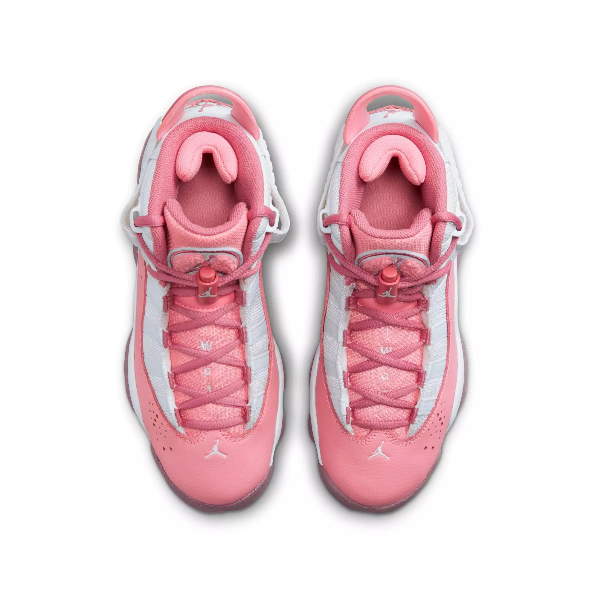 Jordan 6 Rings "Coral Chalk/Desert Berry/White" Grade School Girls' Shoe - PINK/WHITE