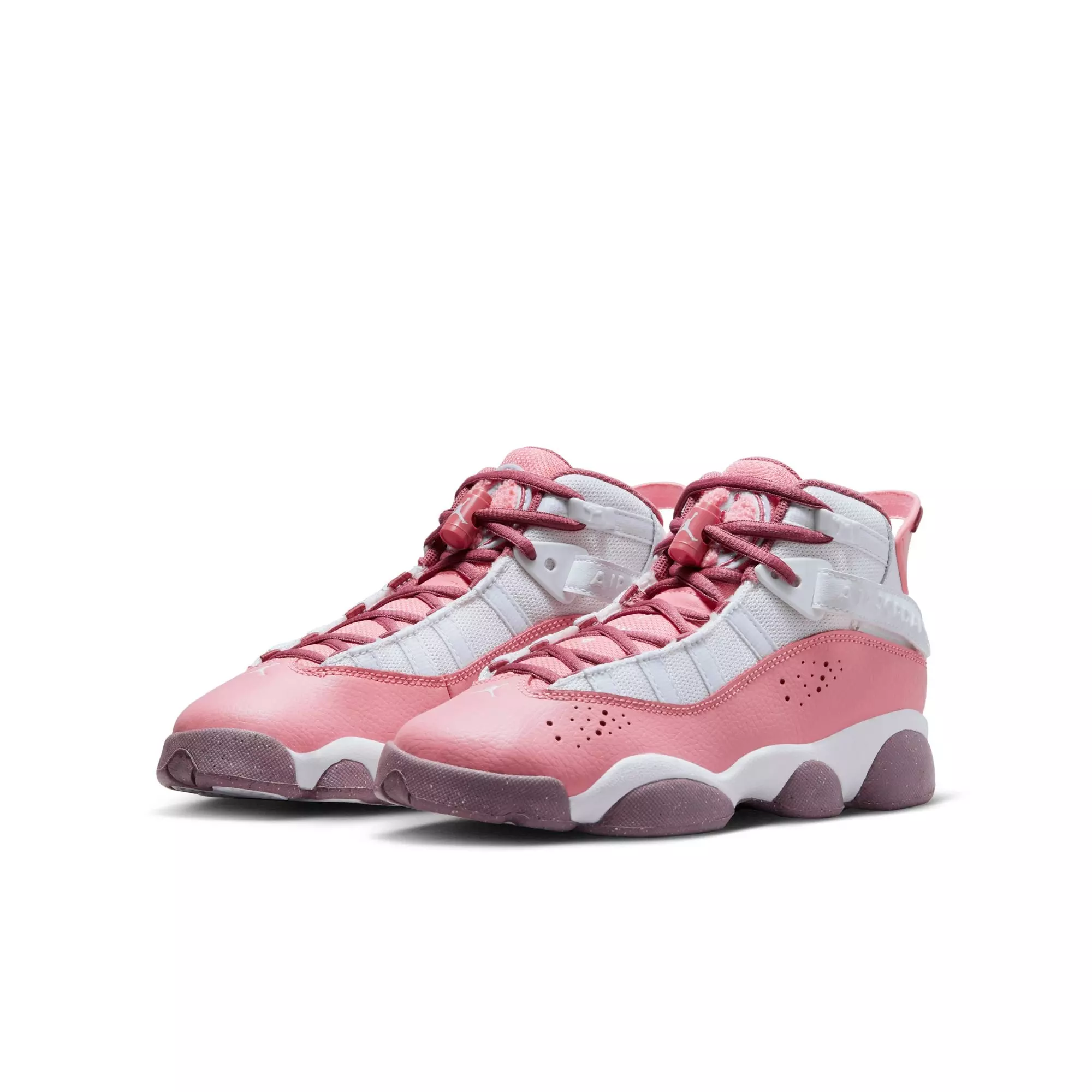Jordan 6 Rings "Coral Chalk/Desert Berry/White" Grade School Girls' Shoe - PINK/WHITE
