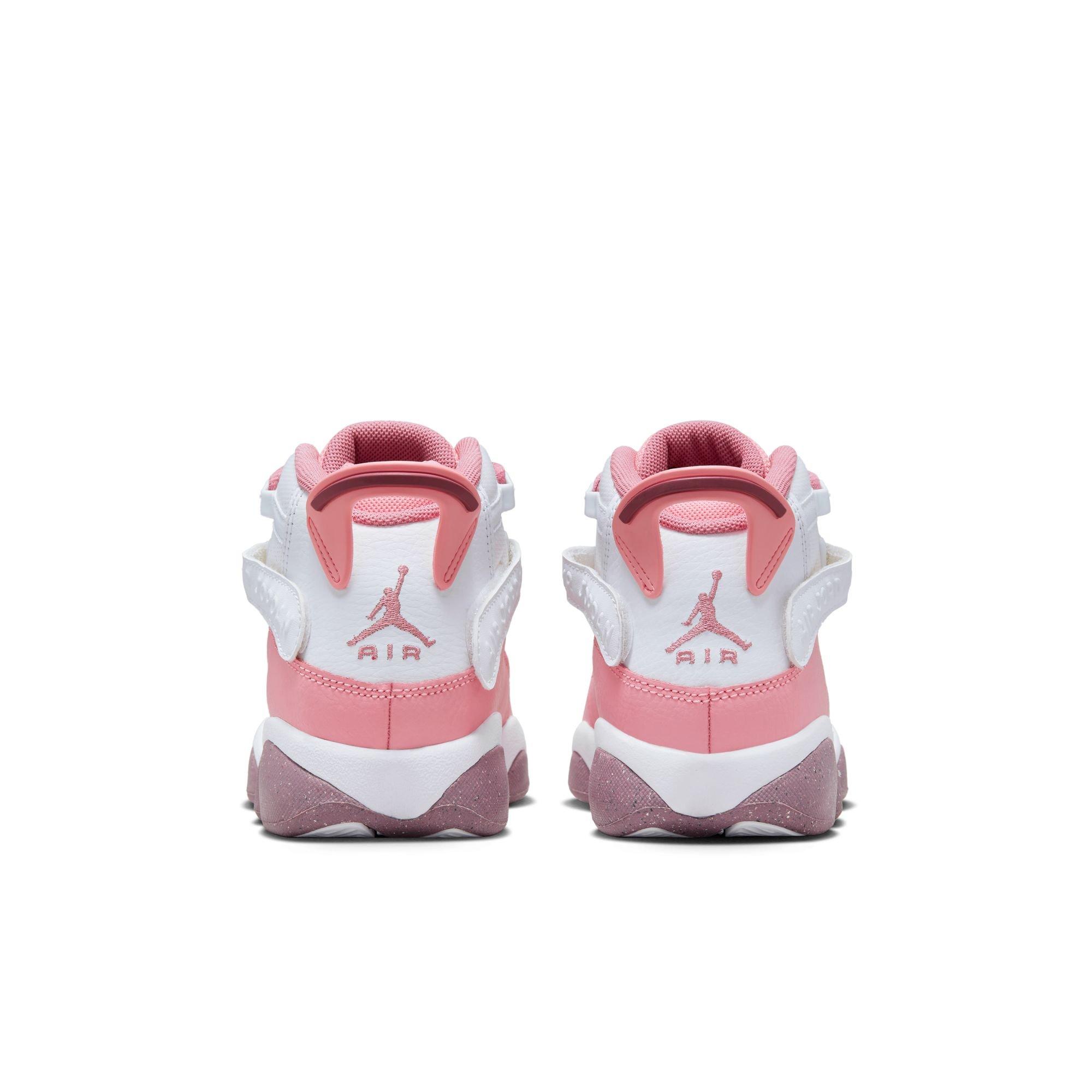 Jordan 6 Rings Grade School Girls' "Coral Chalk/Desert Berry/White" Shoe