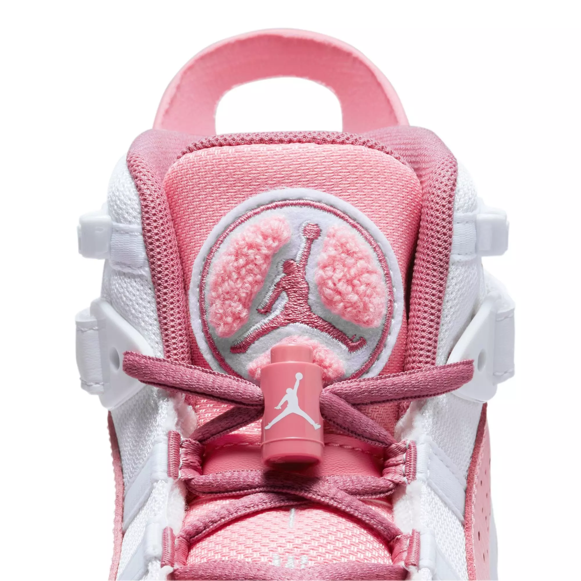 Jordan 6 Rings "Coral Chalk/Desert Berry/White" Grade School Girls' Shoe - PINK/WHITE