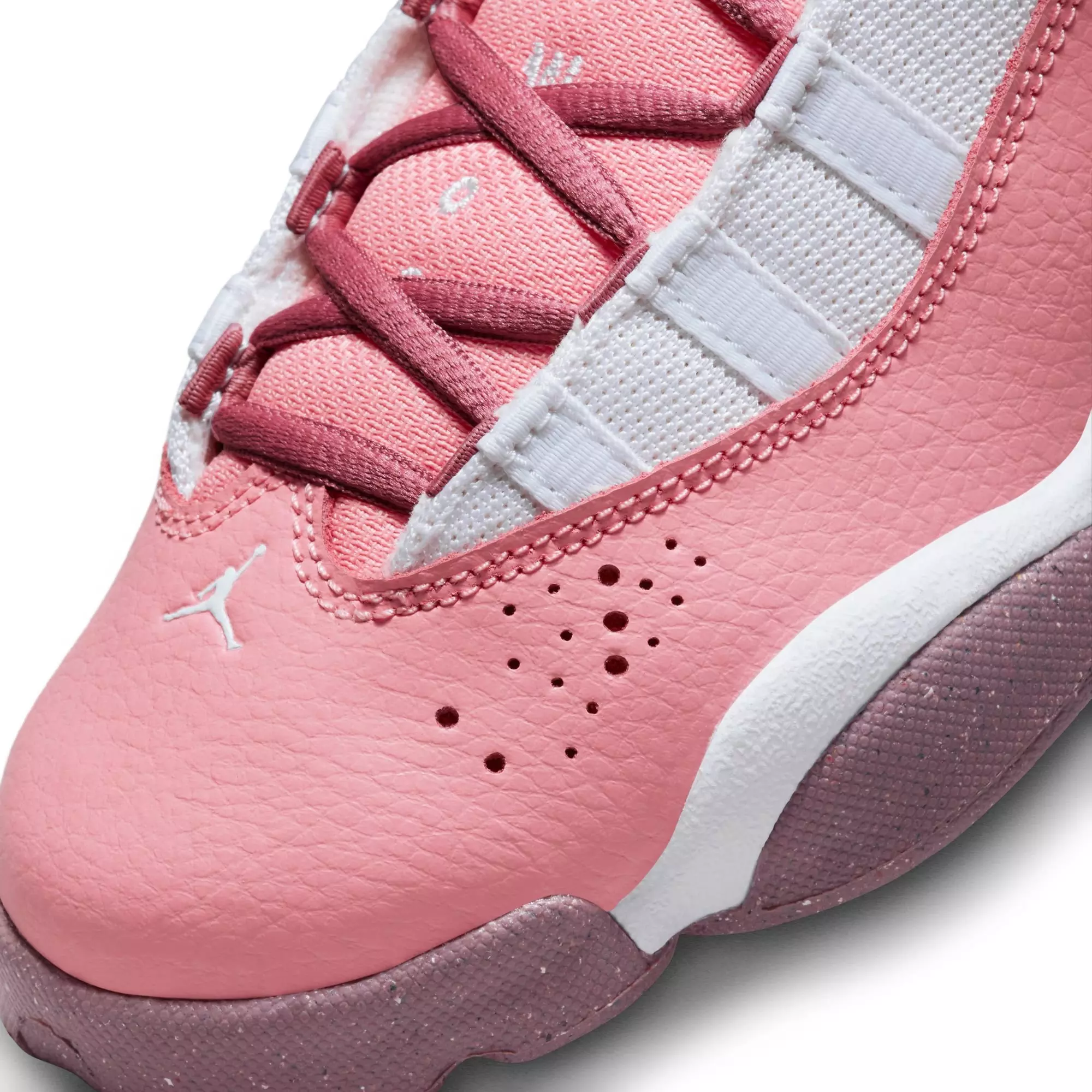 Jordan 6 Rings "Coral Chalk/Desert Berry/White" Grade School Girls' Shoe - PINK/WHITE