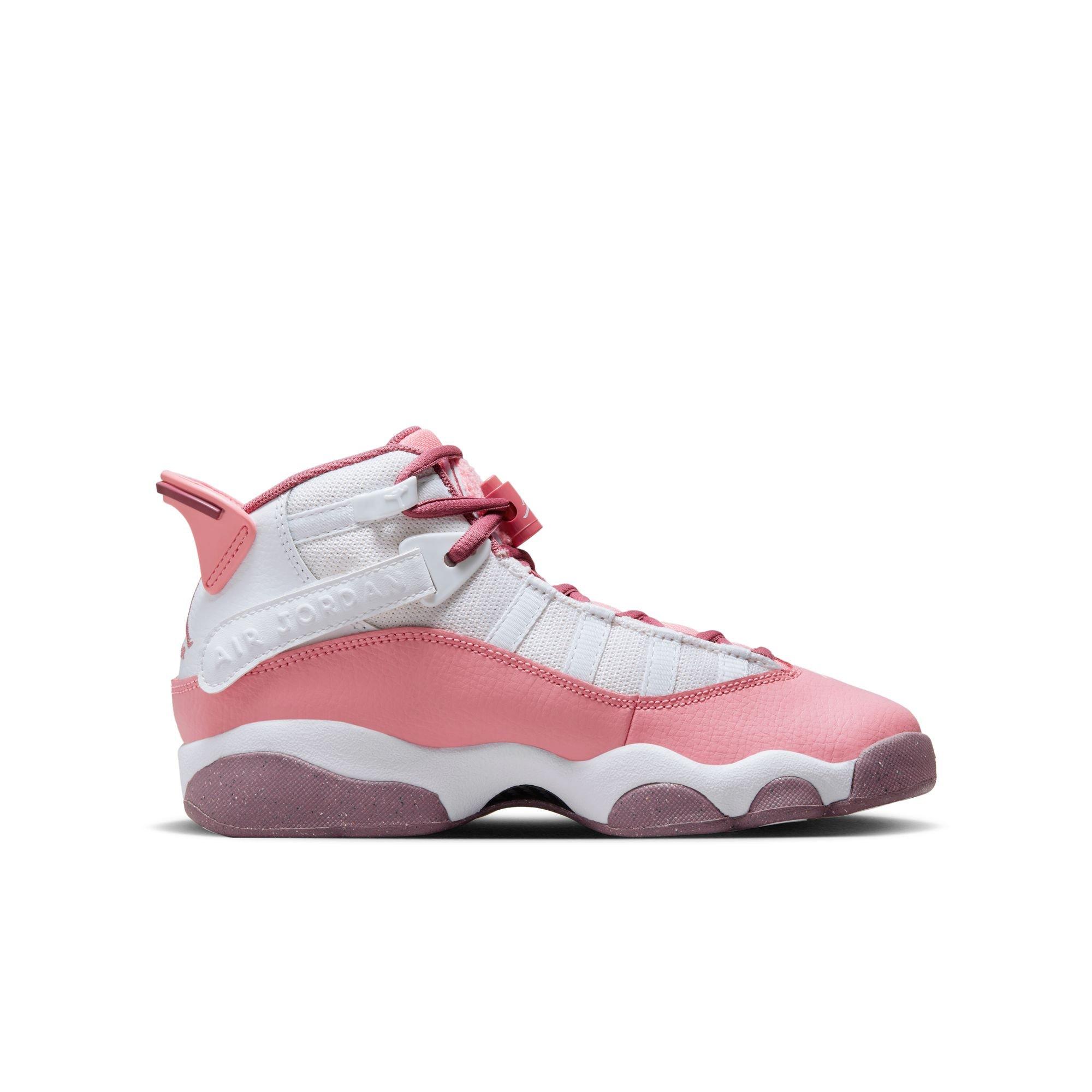 Jordan 6 Rings Coral Chalk Desert Berry White Grade School Girls Shoe Hibbett