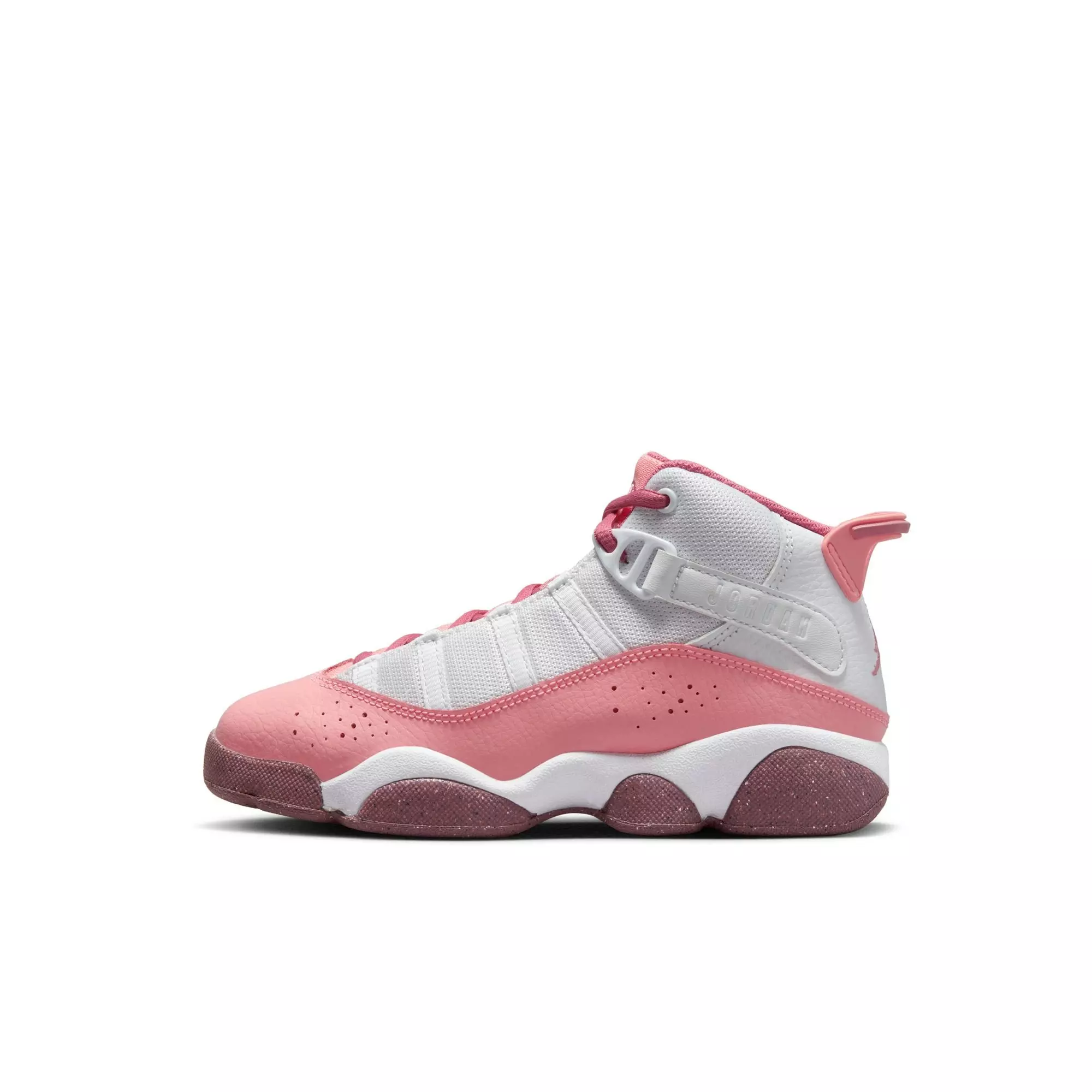 Jordan 6 Rings "Coral Chalk/Desert Berry/White" Preschool Girls' Shoe - PINK/WHITE