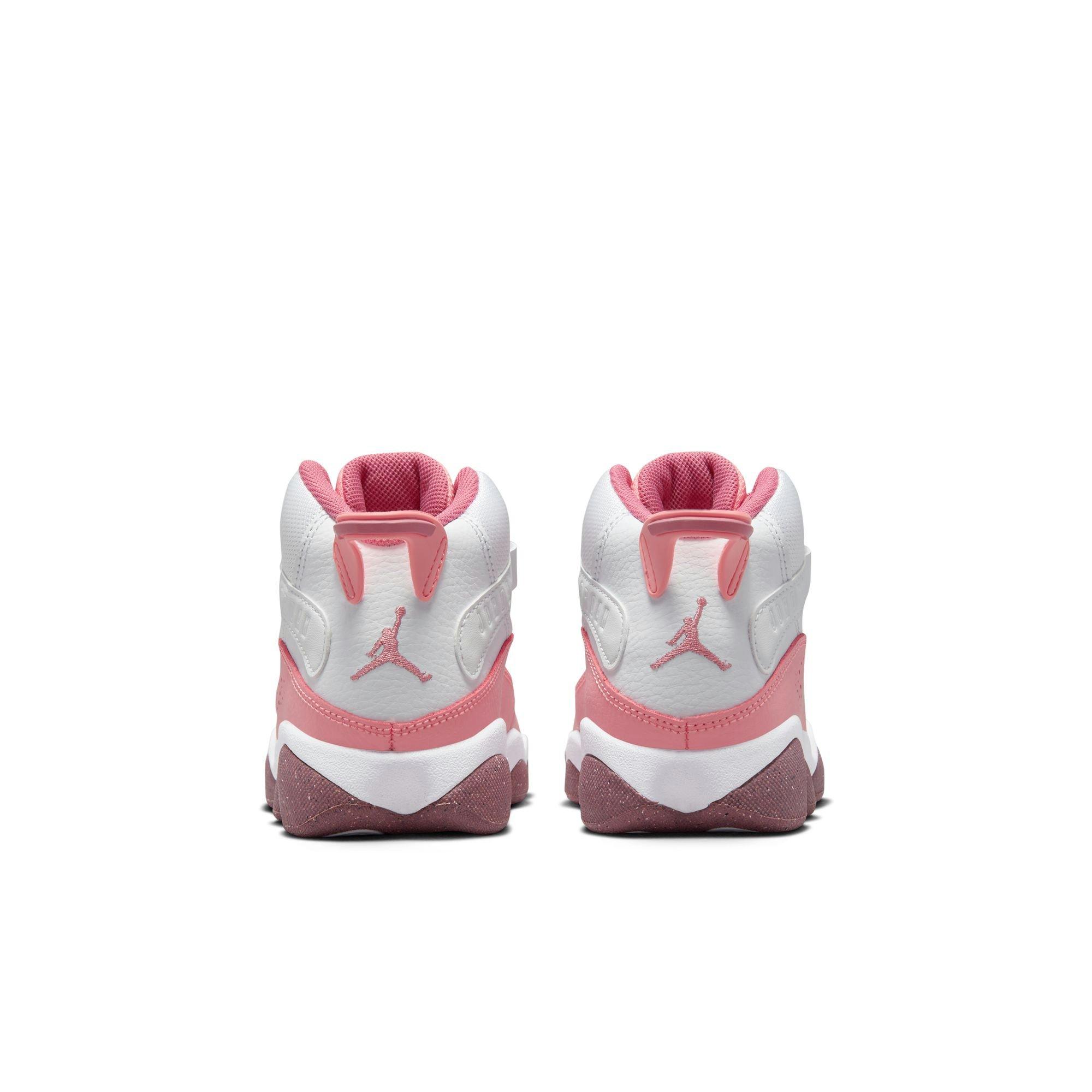 Jordan 6 Rings "Coral Chalk/Desert Berry/White" Preschool Girls' Shoe - PINK/WHITE Thumbnail View 6