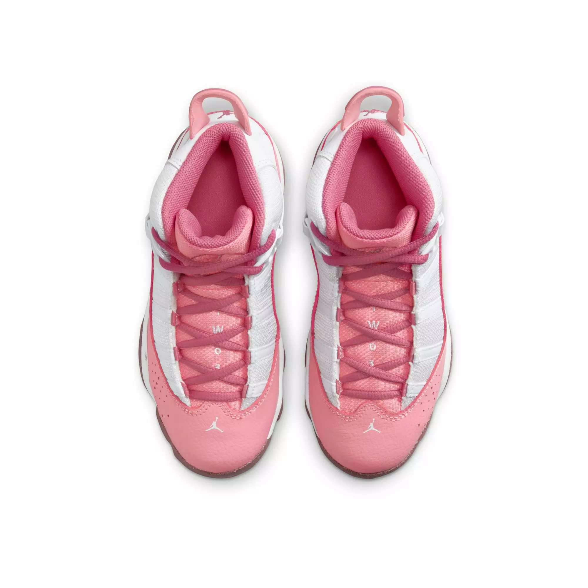 Jordan 6 Rings "Coral Chalk/Desert Berry/White" Preschool Girls' Shoe - PINK/WHITE