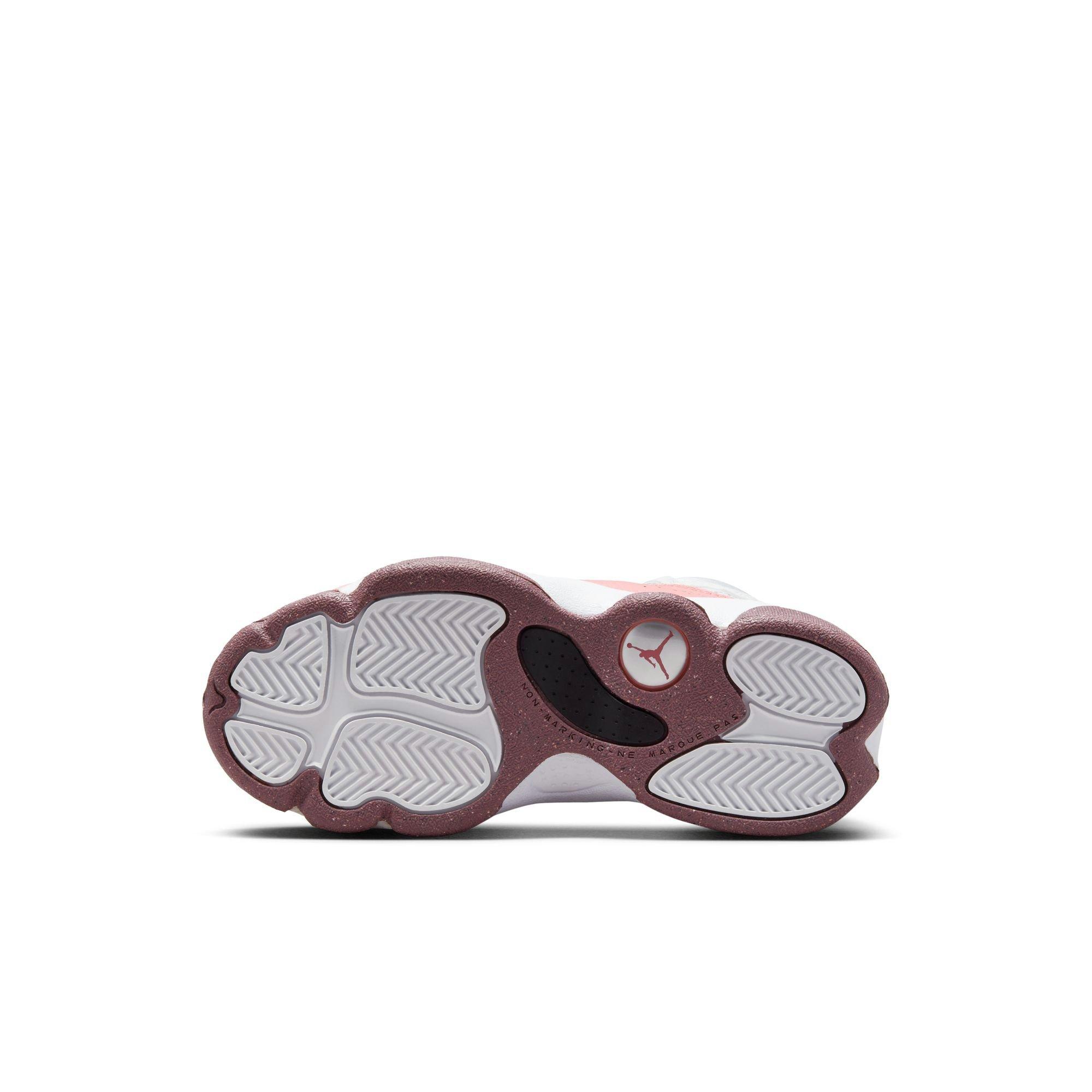 Jordan 6 Rings "Coral Chalk/Desert Berry/White" Preschool Girls' Shoe - PINK/WHITE Thumbnail View 8