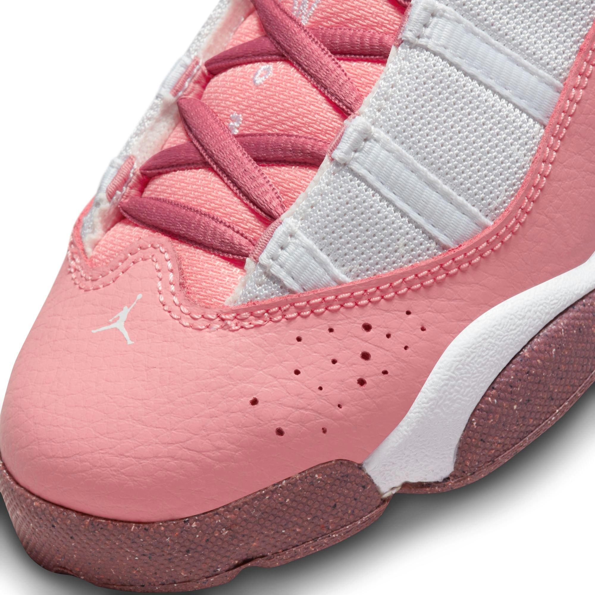 Jordan 6 Rings "Coral Chalk/Desert Berry/White" Preschool Girls' Shoe - PINK/WHITE Thumbnail View 9