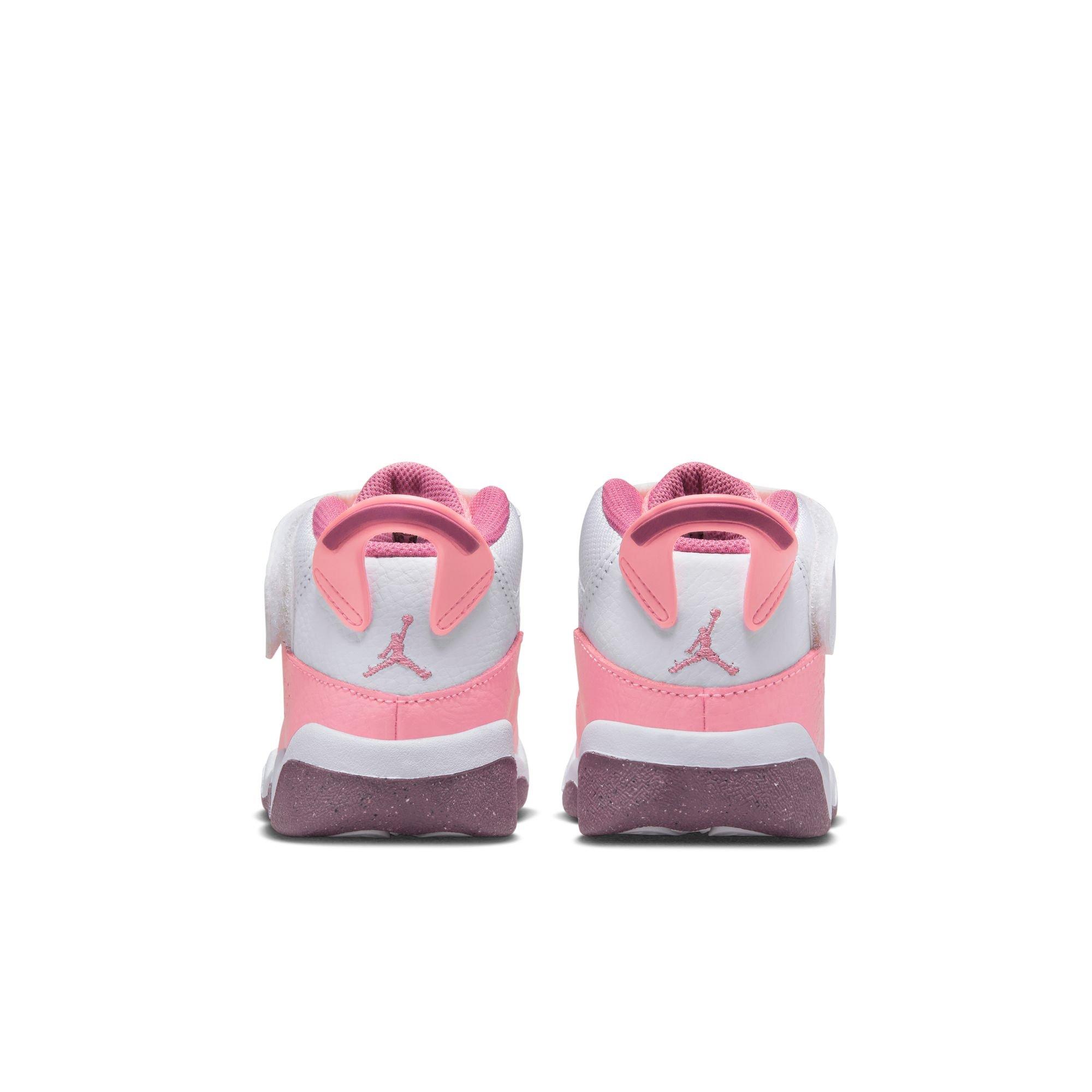 Jordan 6 Rings Toddler Girls' "Coral Chalk/Desert Berry/White" Shoe