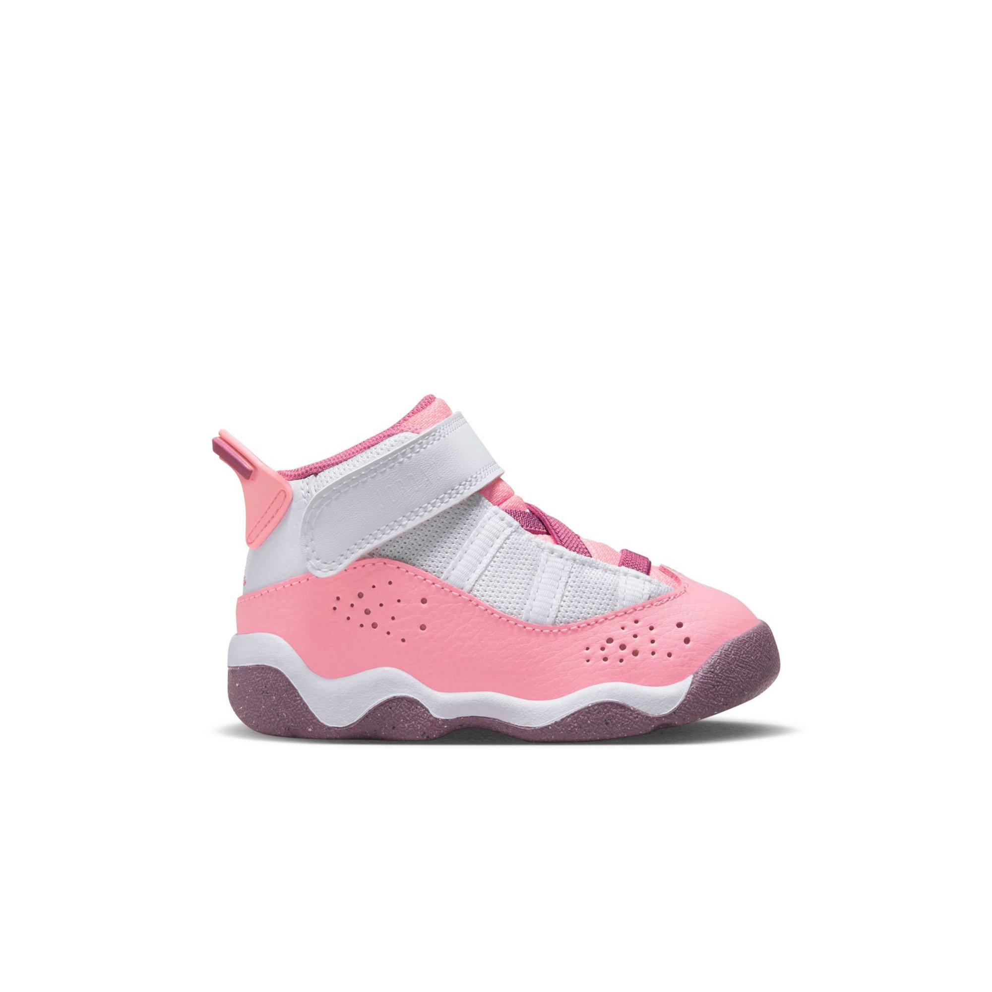 Jordan 6 Rings "Coral Chalk/Desert Berry/White" Toddler Girls' Shoe - PINK/WHITE