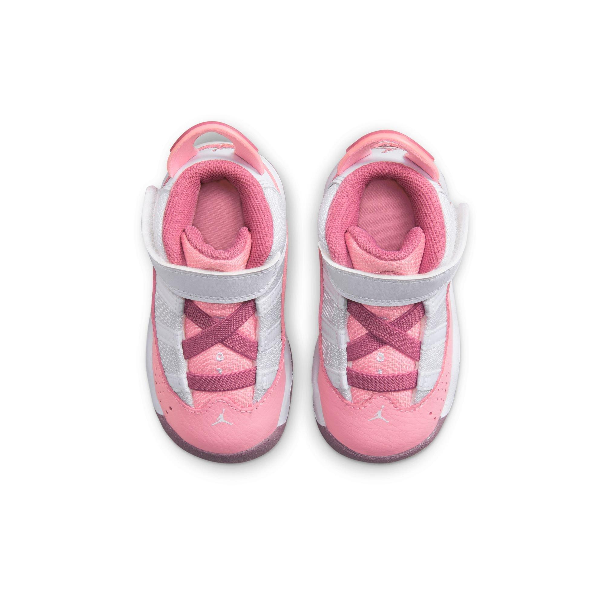 Jordan 6 Rings Toddler Girls' "Coral Chalk/Desert Berry/White" Shoe