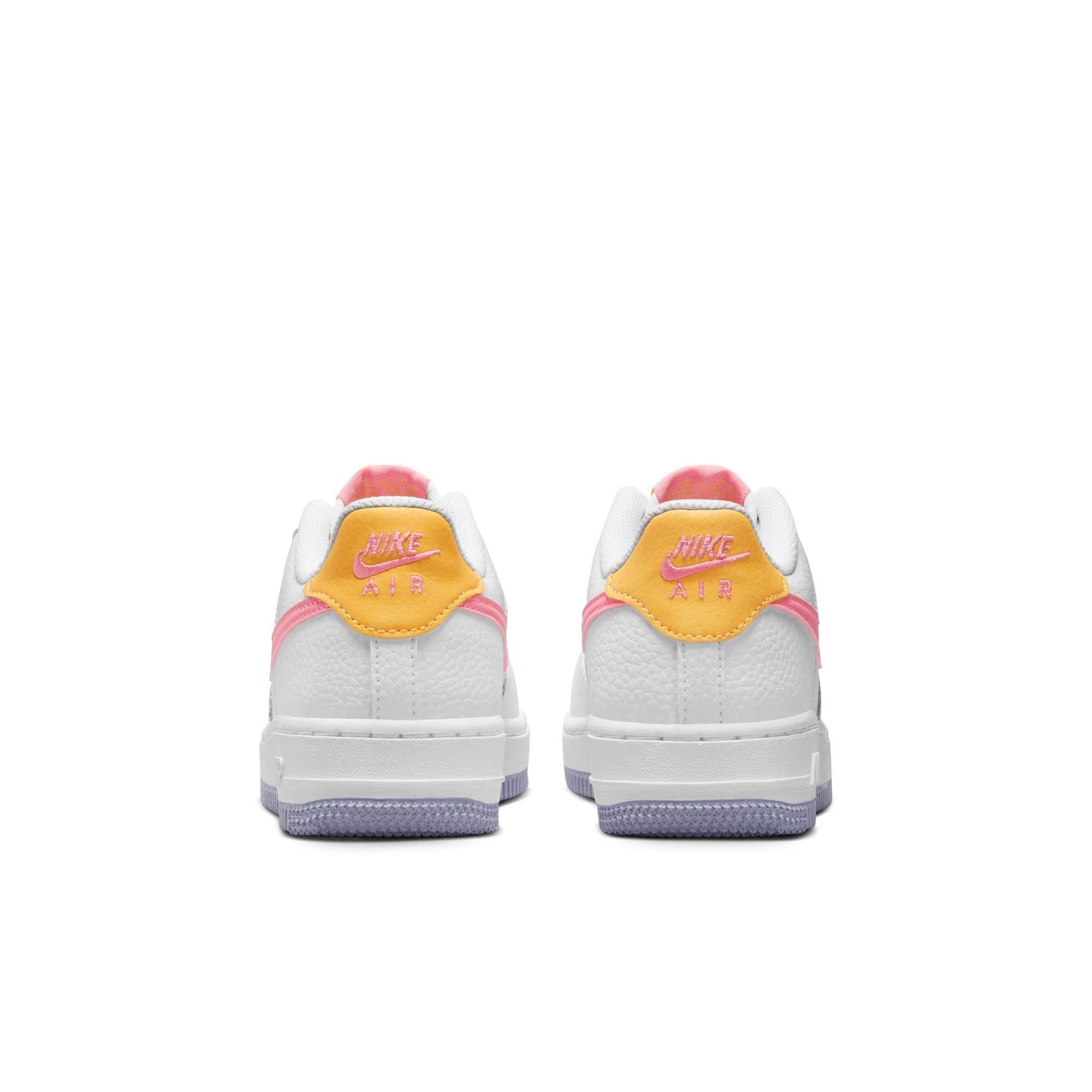 Nike Air Force 1 Low White/Coral Chalk/Laser Orange Grade School Girls'  Shoe - Hibbett