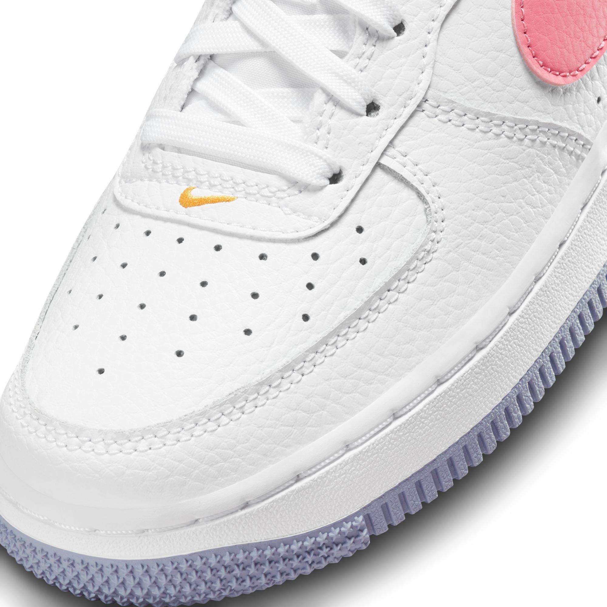 Nike Air Force 1 White/Aura Grade School Kids' Shoe - Hibbett