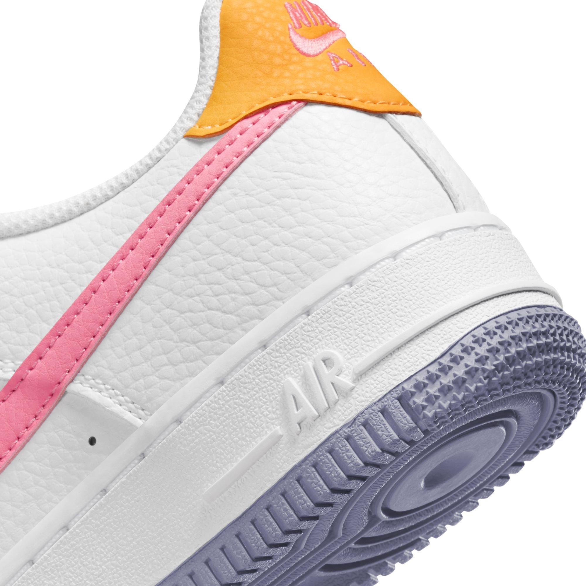 Nike Air Force 1 Low White/Coral Chalk/Laser Orange Grade School Girls'  Shoe - Hibbett