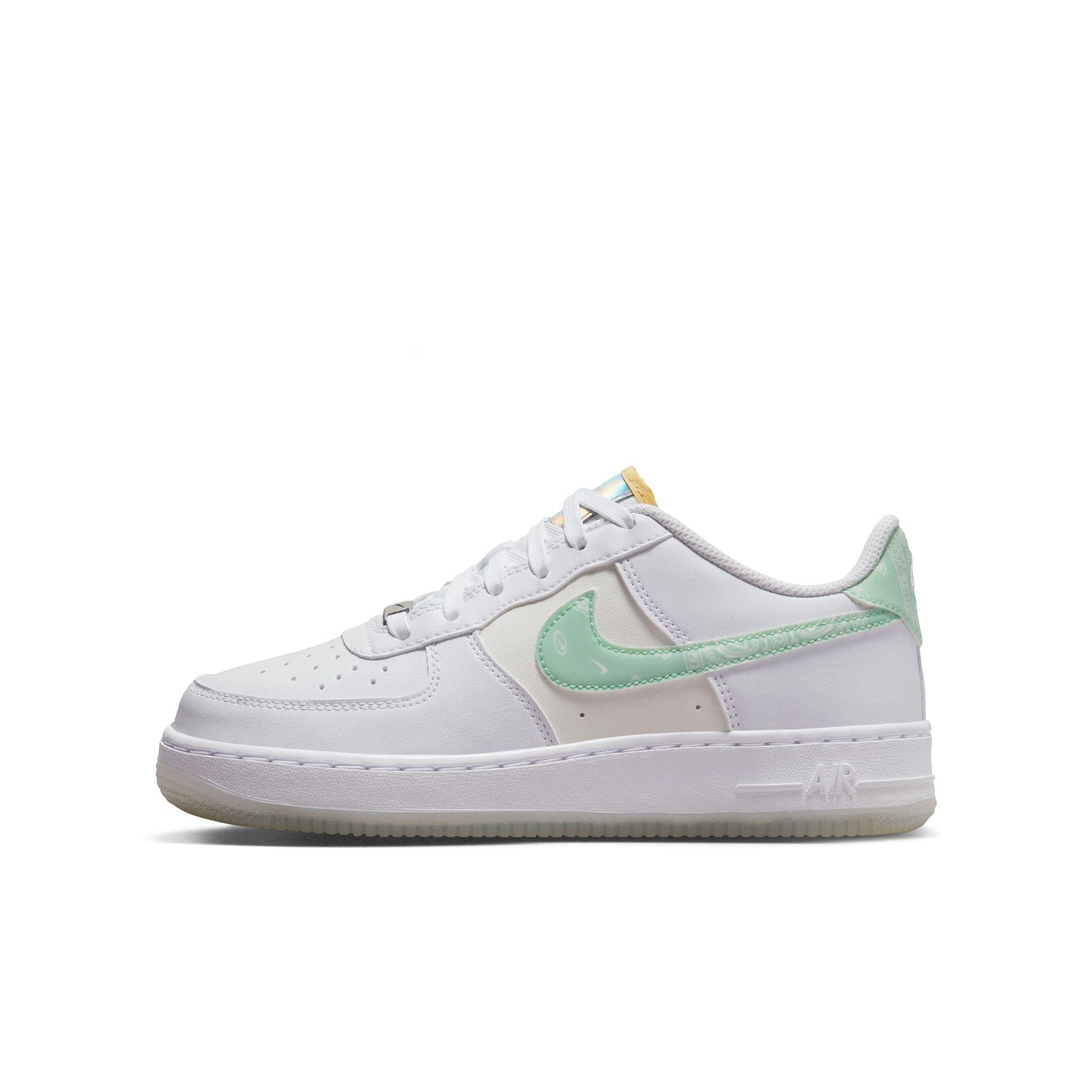 Nike Air Force 1 LV8 Grade School Kids' "White/Mint Foam/Phantom" Shoe