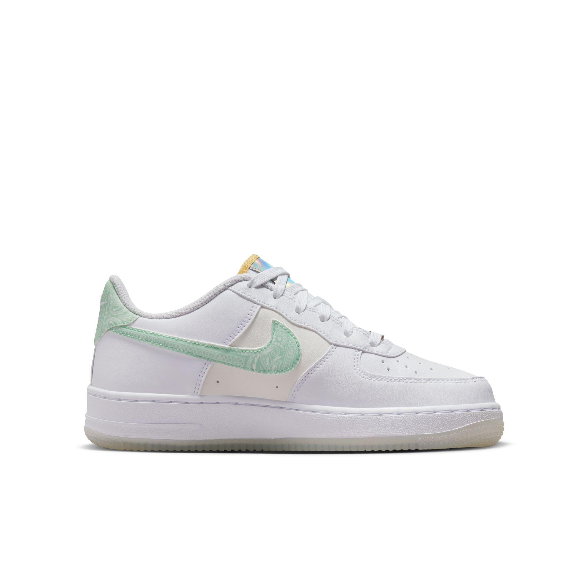 Nike Air Force 1 LV8 Grade School Kids' "White/Mint Foam/Phantom" Shoe