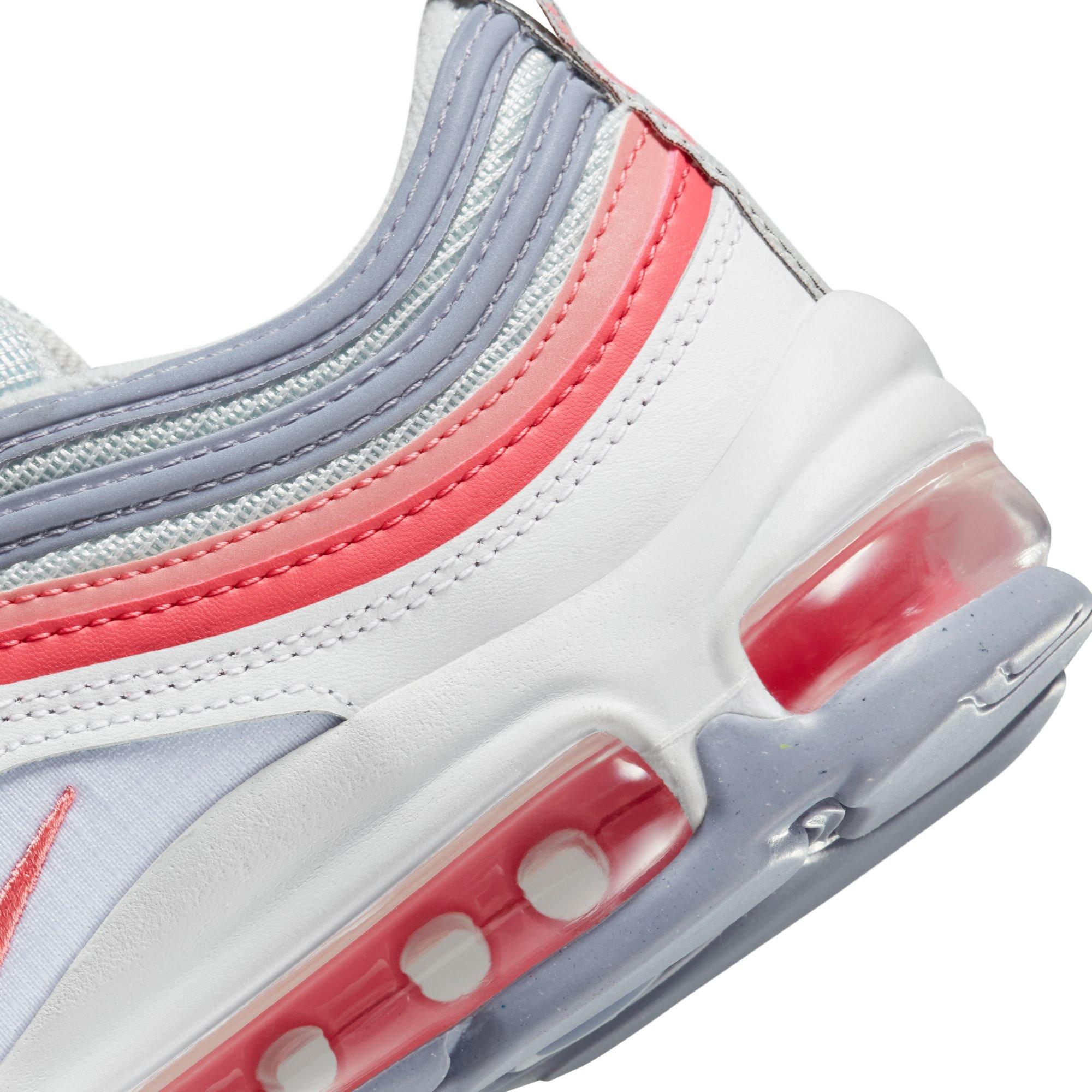 Nike Air Max 97 Grade School Girls' "White/Coral Chalk/Photon/Dust" Shoe