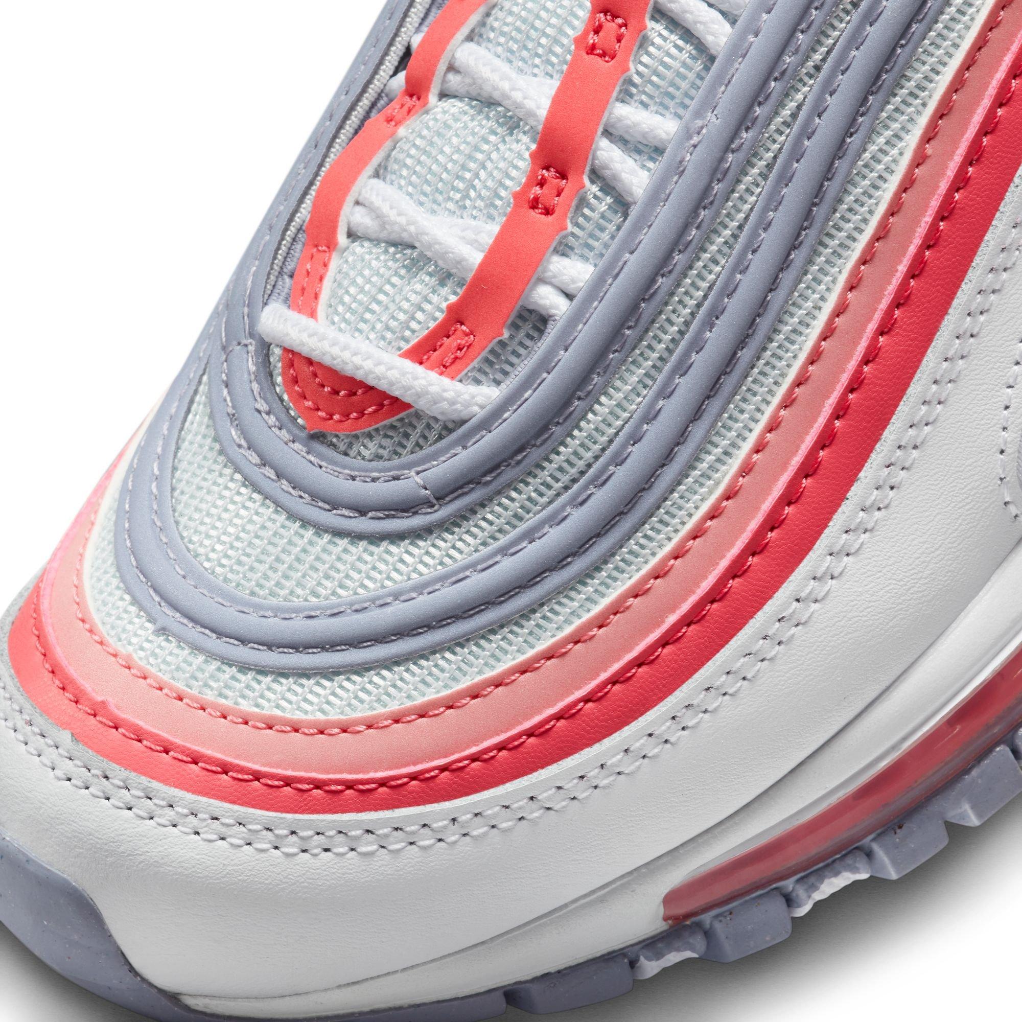 Nike Air Max 97 Grade School Girls' "White/Coral Chalk/Photon/Dust" Shoe