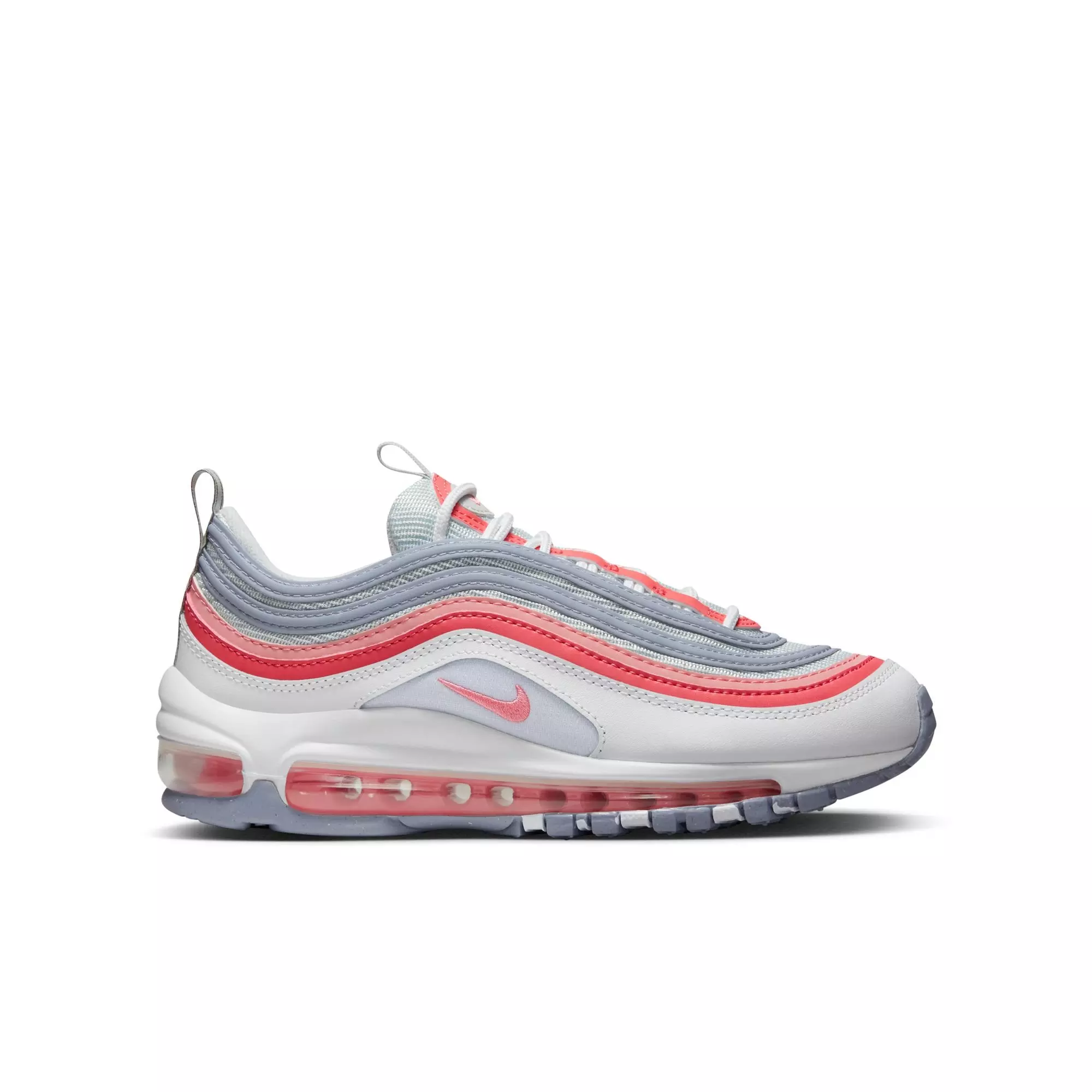 Nike Air Max 97 "White/Coral Chalk/Photon/Dust" Grade School Girls' Shoe - WHITE/PINK