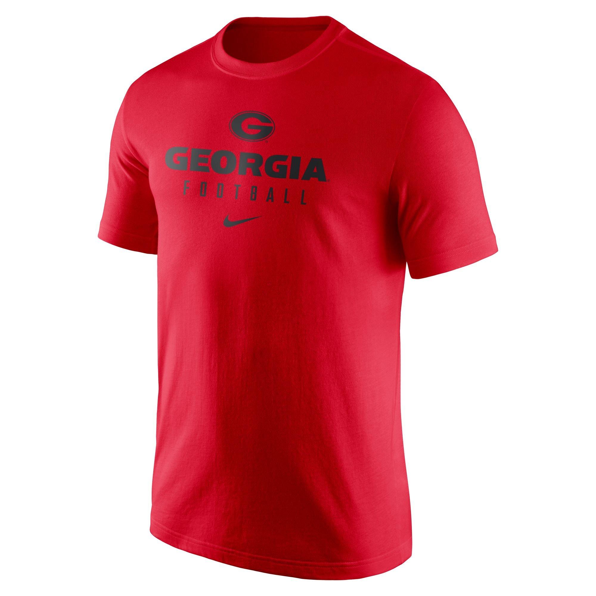 Nike Men's Georgia Bulldogs Dri-Fit Football Team Issue Tee - RED Thumbnail View 1