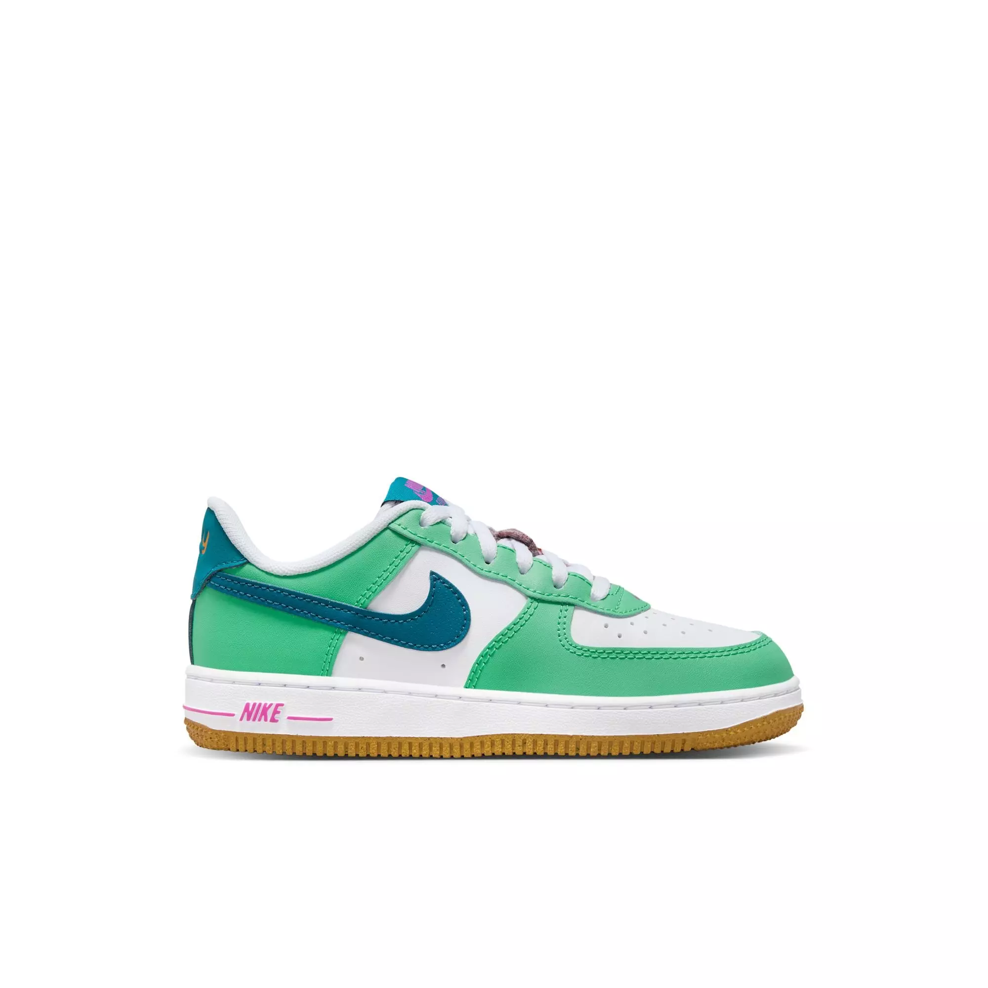 Nike Air Force 1 LV8 "White/Green Abyss/Spring Green" Preschool Boys' Shoe - WHITE/GREEN