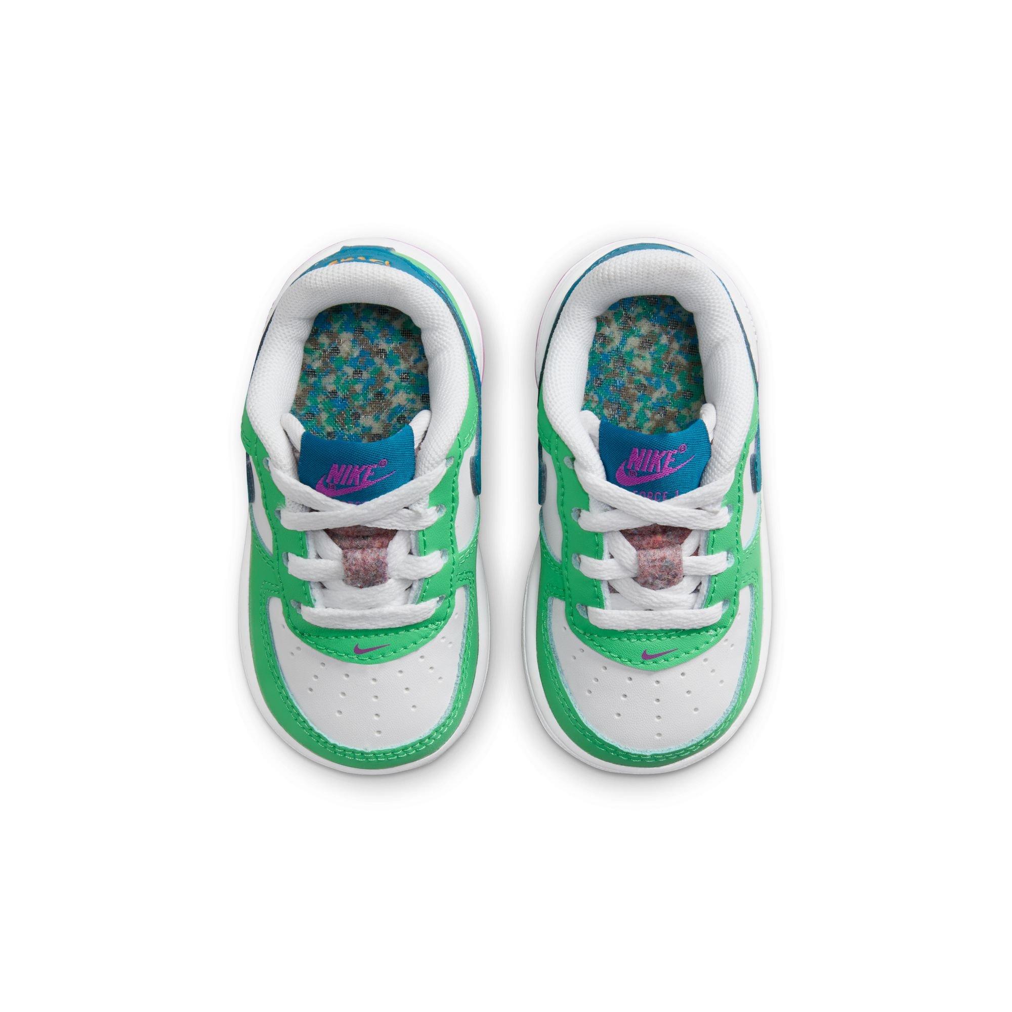 Nike Kids Force 1 LV8 BT (Infant/Toddler) (White/Green Abyss/Spring Green)  Kid's Shoes - ShopStyle