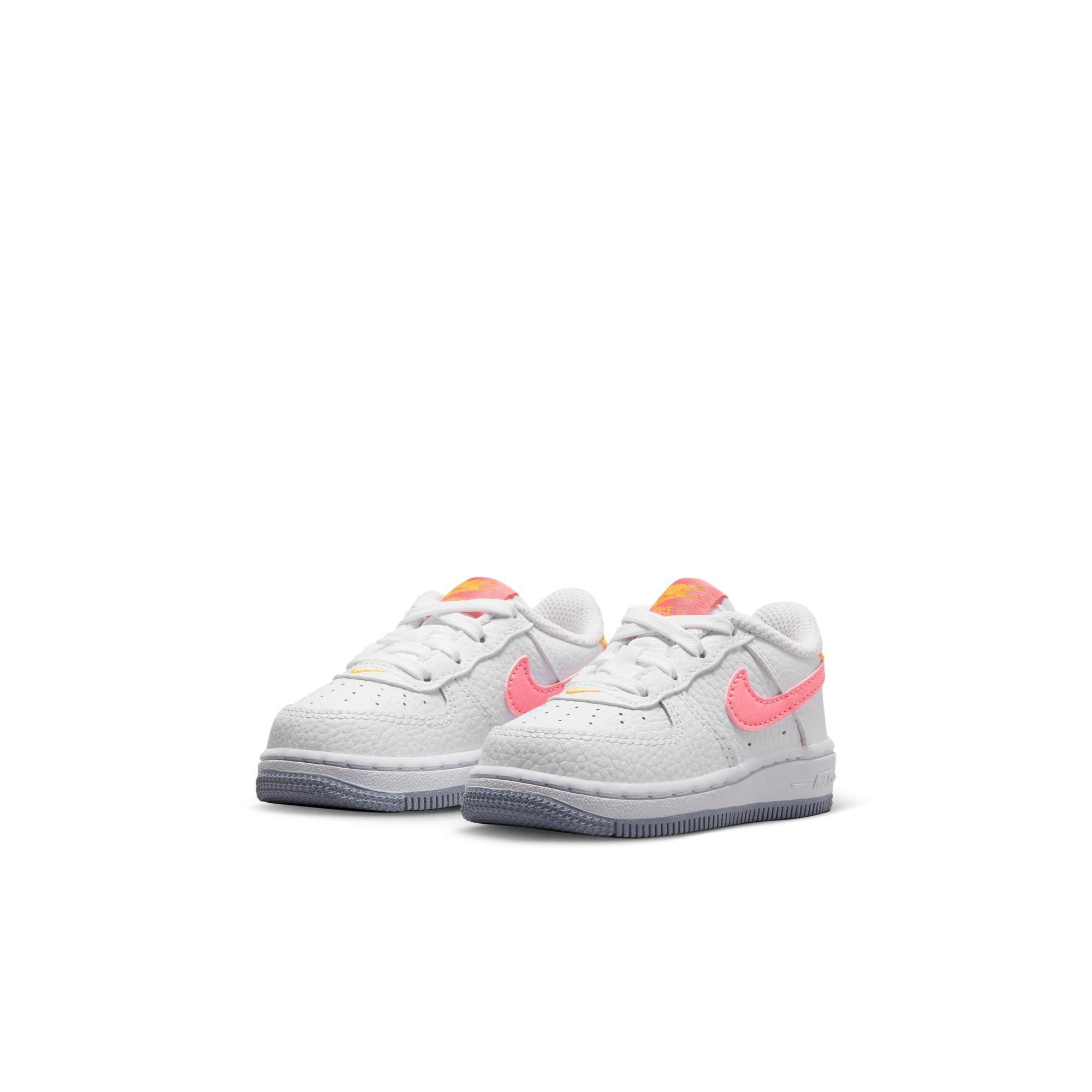 Nike Air Force 1 Low White/Coral Chalk/Laser Orange Grade School Girls'  Shoe - Hibbett