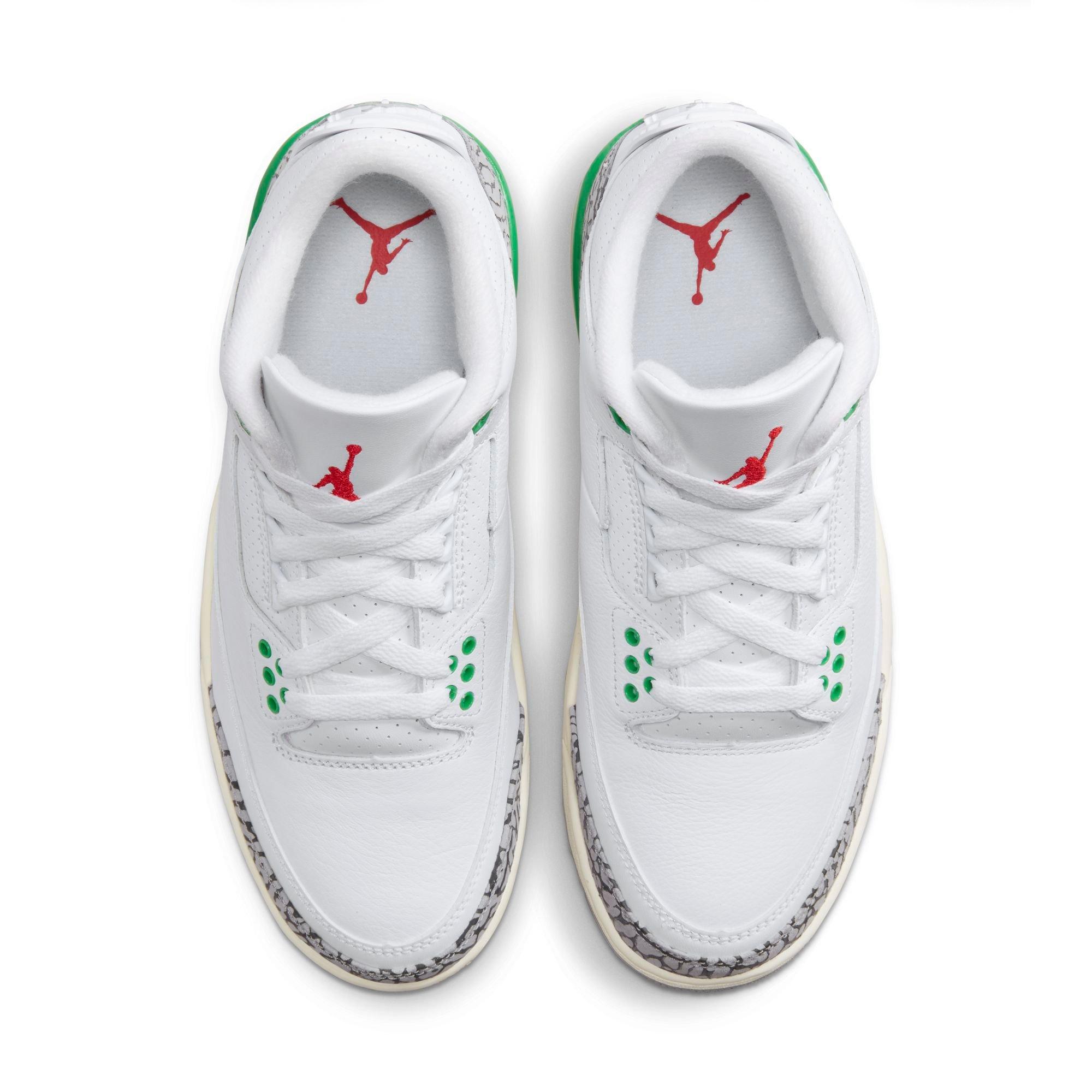 Jordan 3 Retro "Lucky Green" Women's Shoe - WHITE/VARSITY RED/LUCKY GREEN Thumbnail View 10