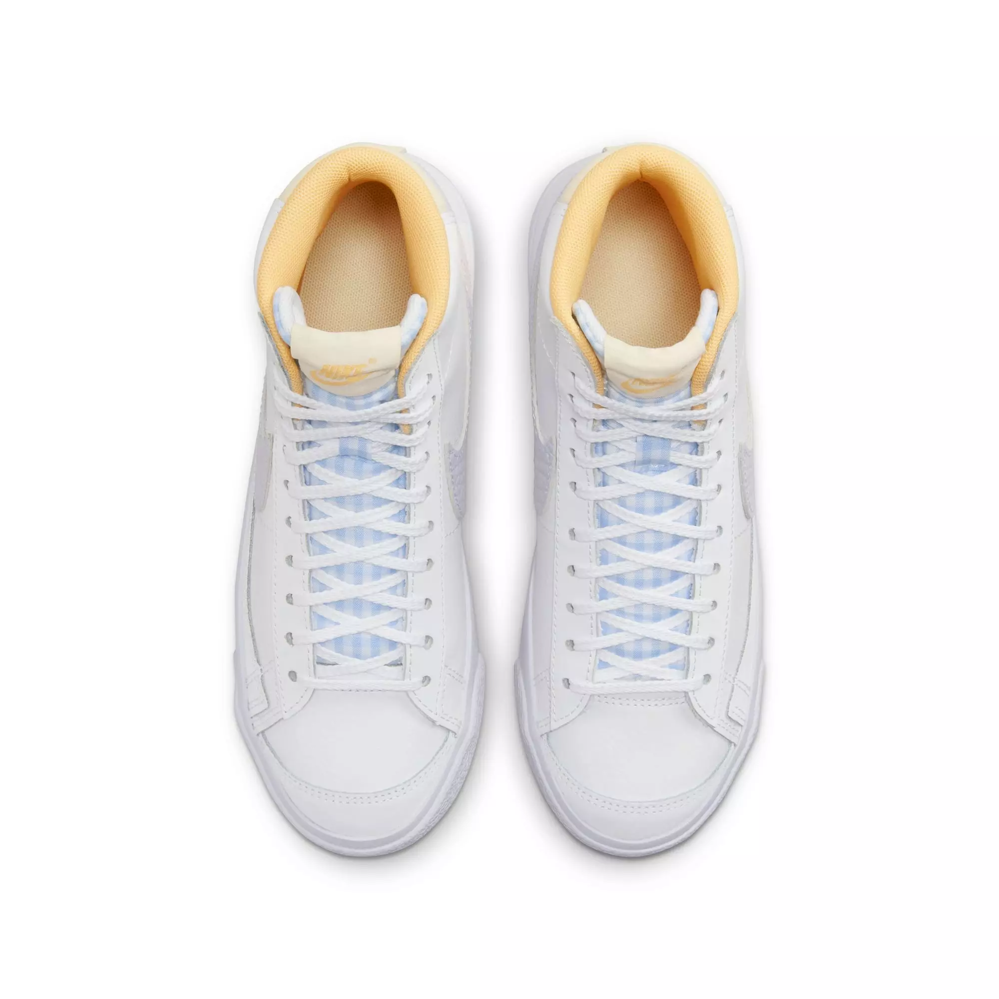 Nike Blazer Mid "White/Oxygen Purple/Coconut Milk" Grade School Girls' Shoe - PURPLE/YELLOW