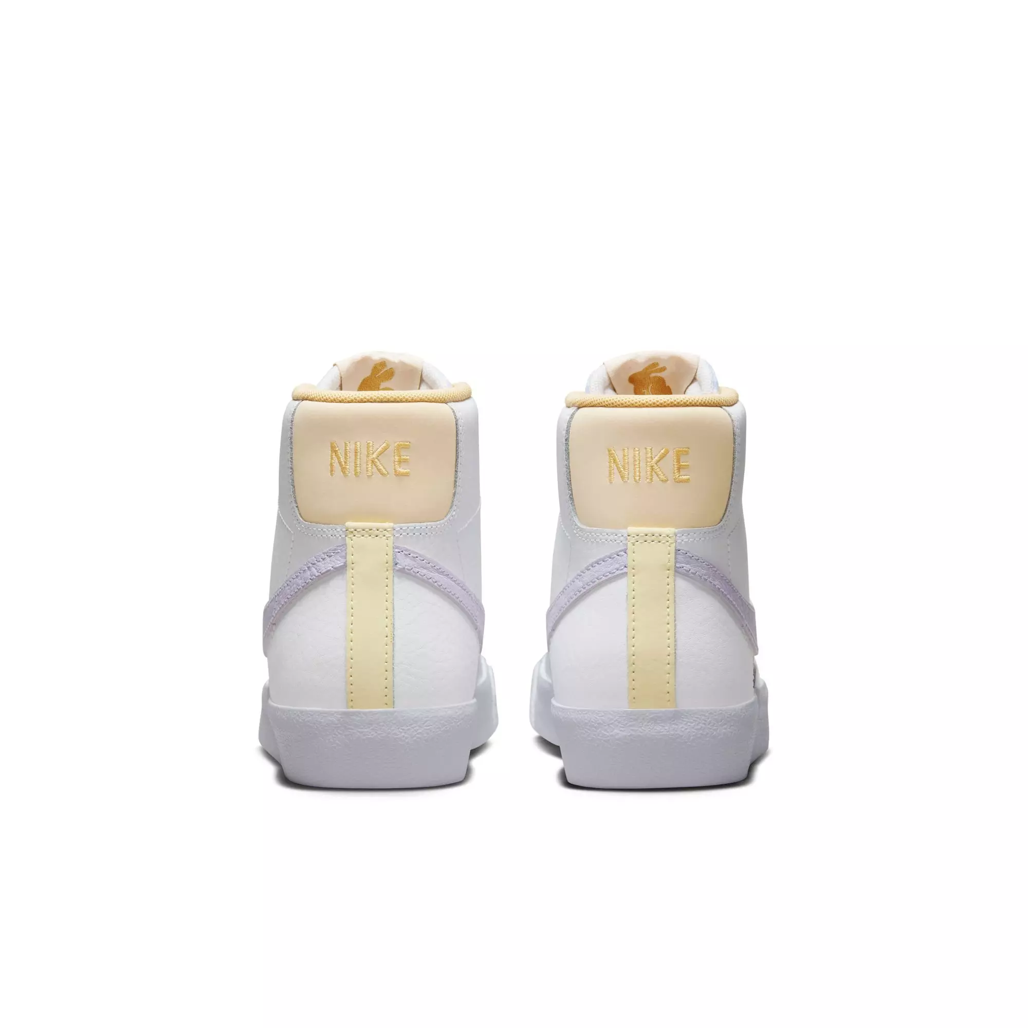Nike Blazer Mid "White/Oxygen Purple/Coconut Milk" Grade School Girls' Shoe - PURPLE/YELLOW