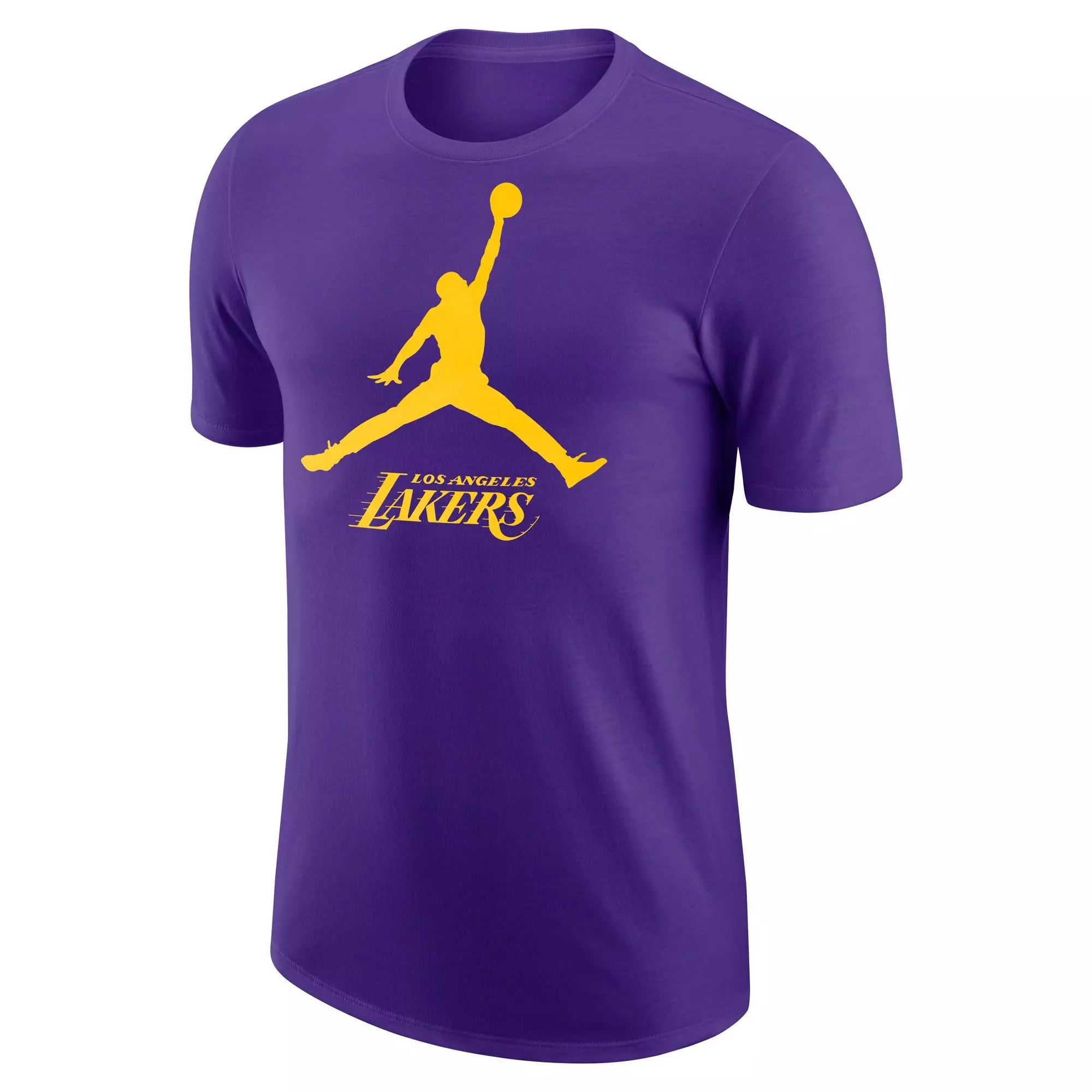 Jordan Men's Los Angeles Lakers Jumpman Logo Short Sleeve Top - PURPLE