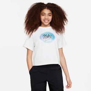 Nike Big Girls' Sportswear Box Tee-White