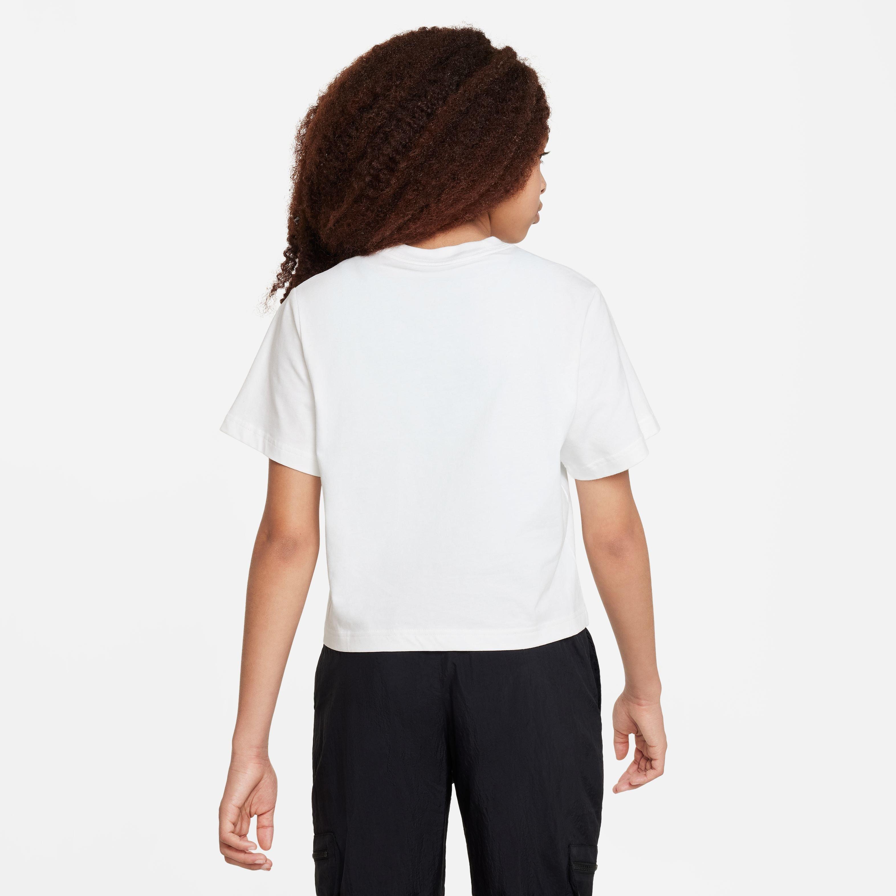 Nike Big Girls' Sportswear Box Tee-White - WHITE Thumbnail View 4