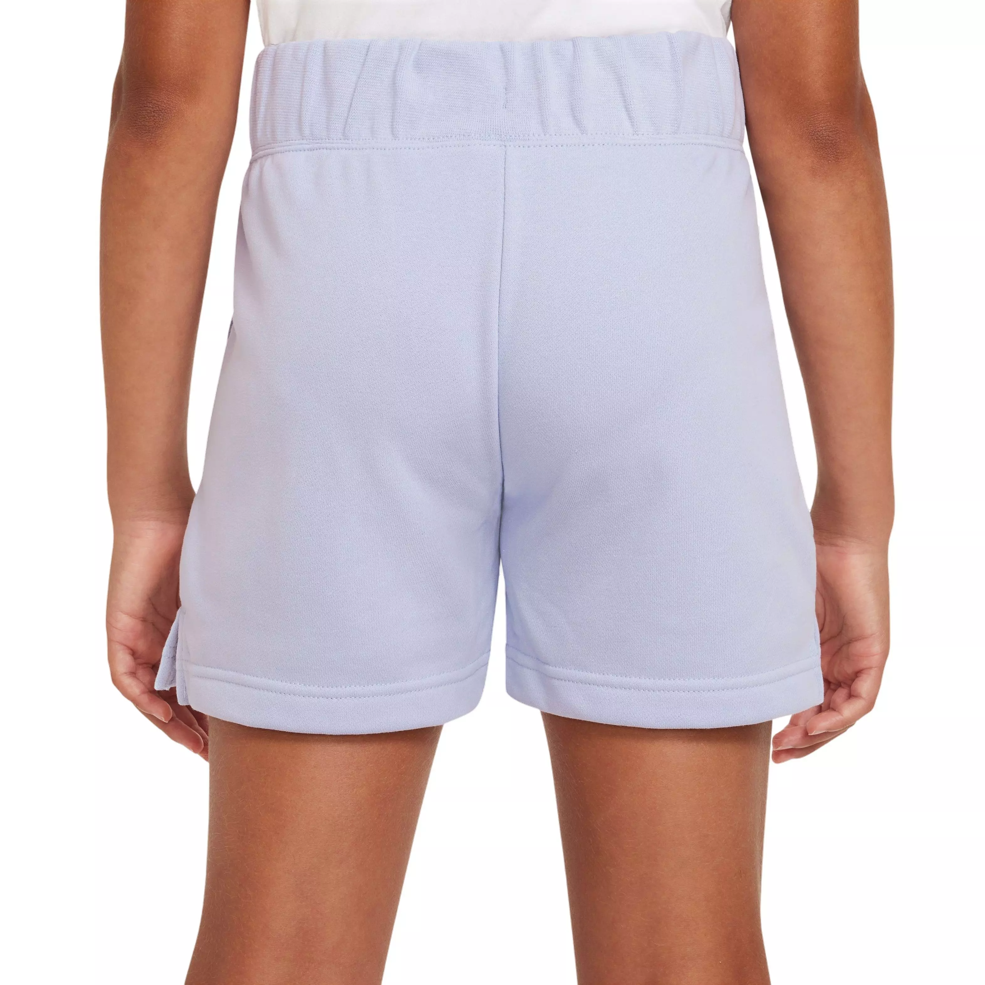 Nike Big Girls' Sportswear Club French Terry Shorts-Purple/White - PURPLE/WHITE