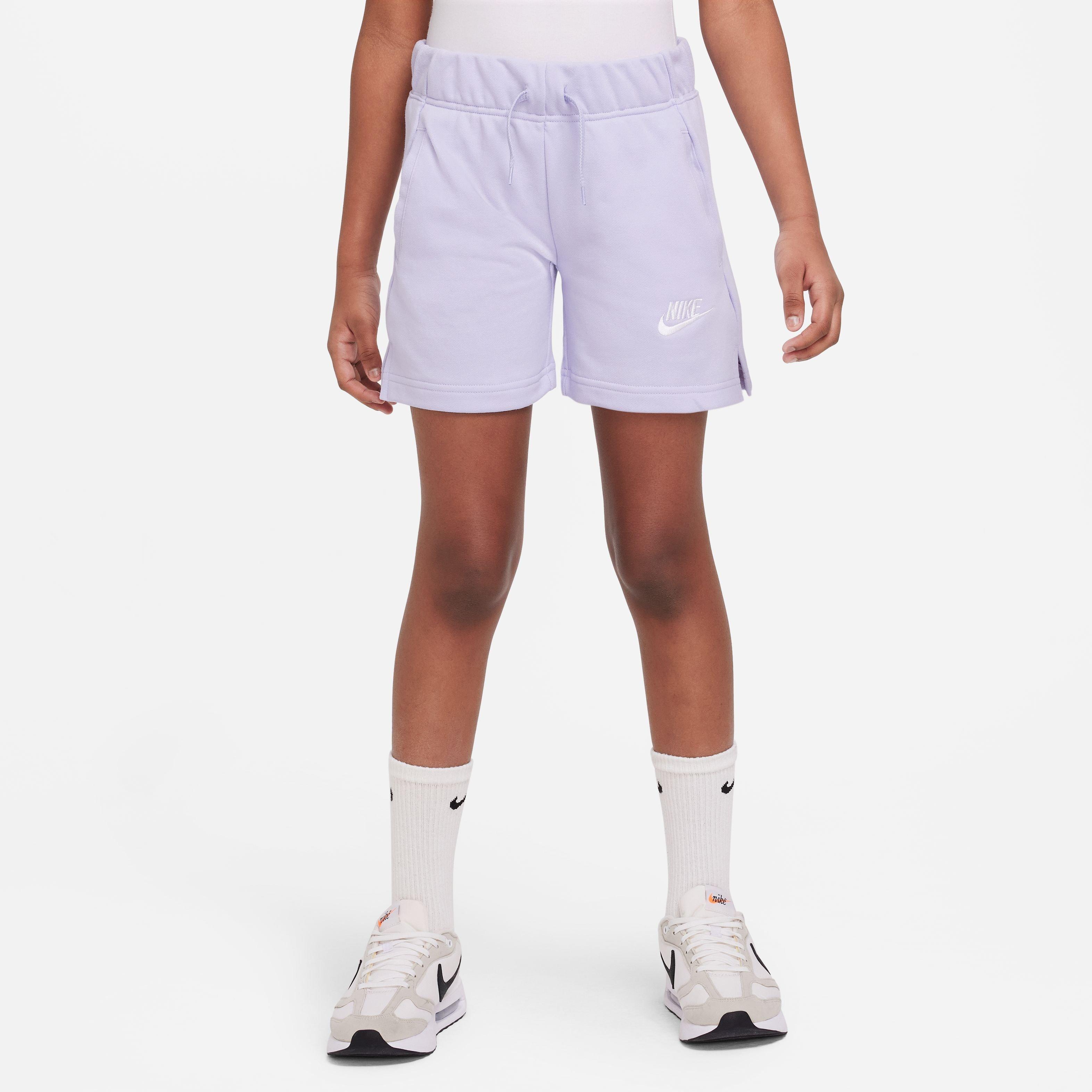 Nike Sportswear Club French Terry Big Girls' Purple/White Shorts