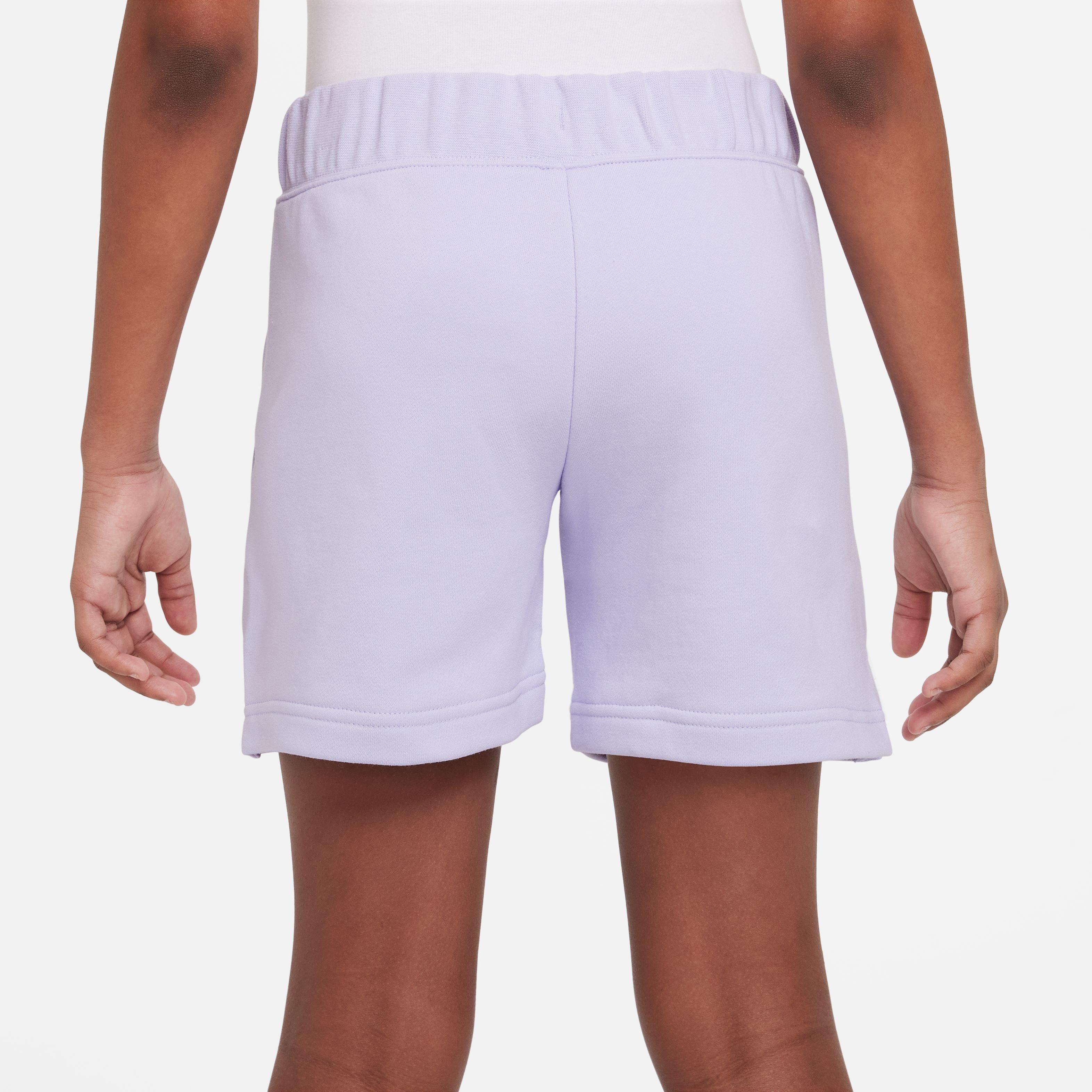 Nike Sportswear Club French Terry Big Girls' Purple/White Shorts