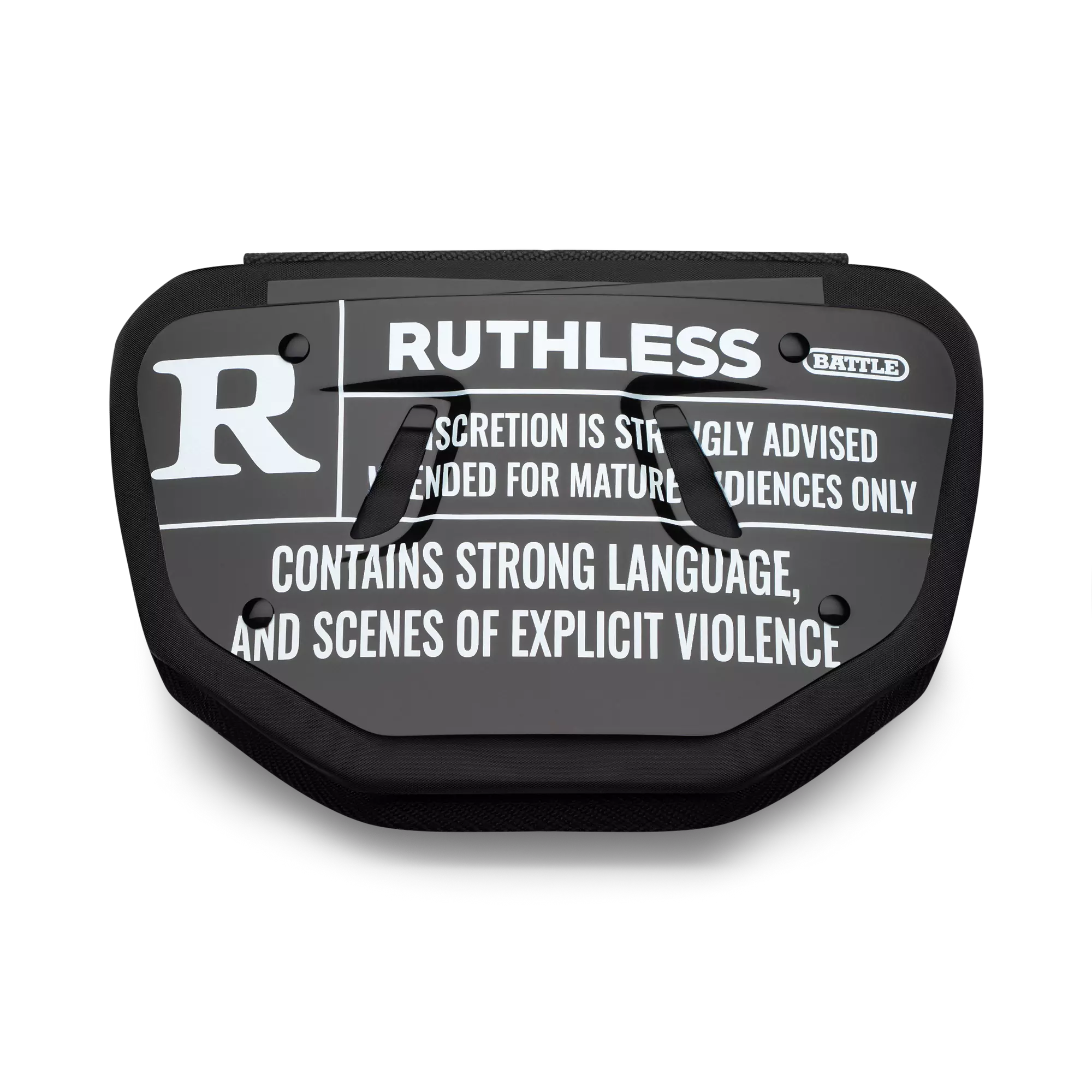 Battle Sports Ruthless Chrome Football Back Plate - BLACK/WHITE